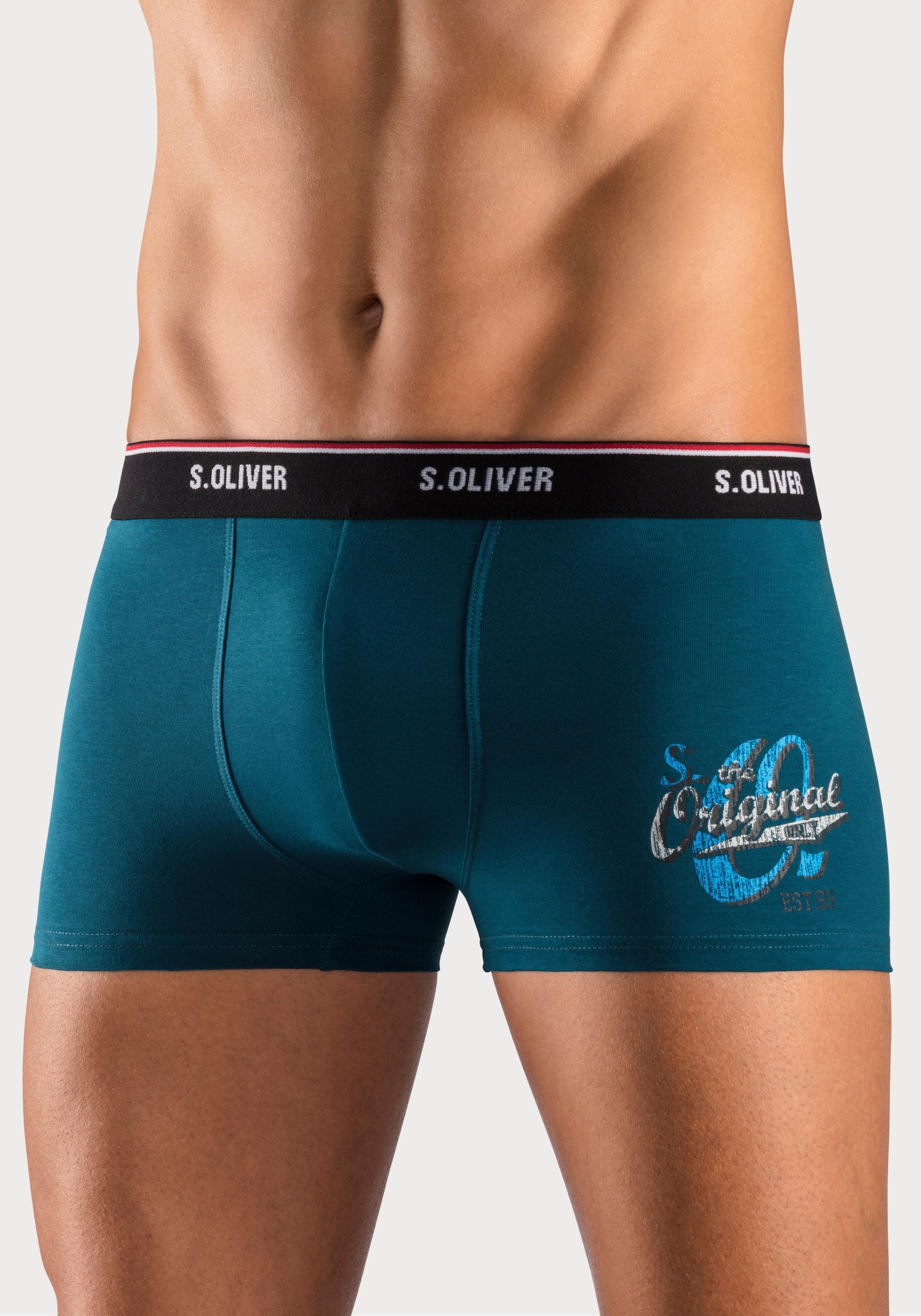 s.Oliver Boxer "Boxershorts für Herren" Packung, 3 Stk. mit Print auf dem B günstig online kaufen