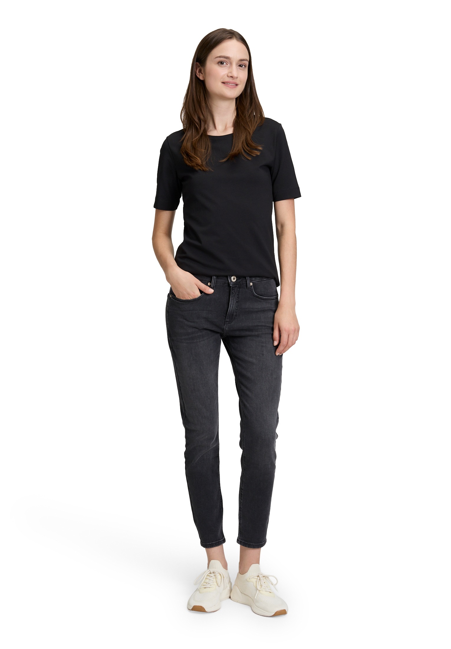 Betty&Co Kurzarmshirt »Betty & Co Damen Basic Shirt mit Rundhalsausschnitt«, (1 tlg.), Form