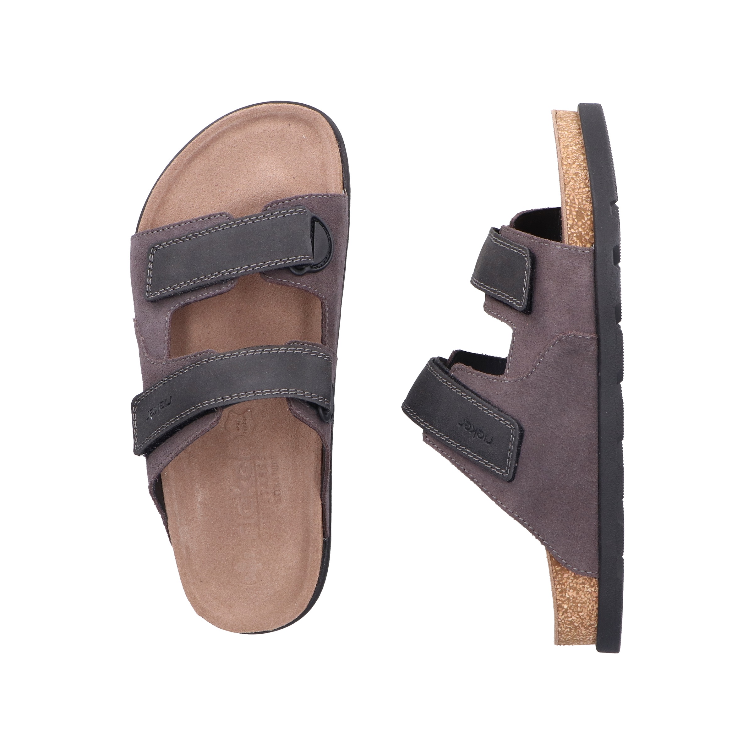 Rieker Pantolette, Sommerschuh, Strandschuh, Hausschuh mit vorgeformtem Fußbett