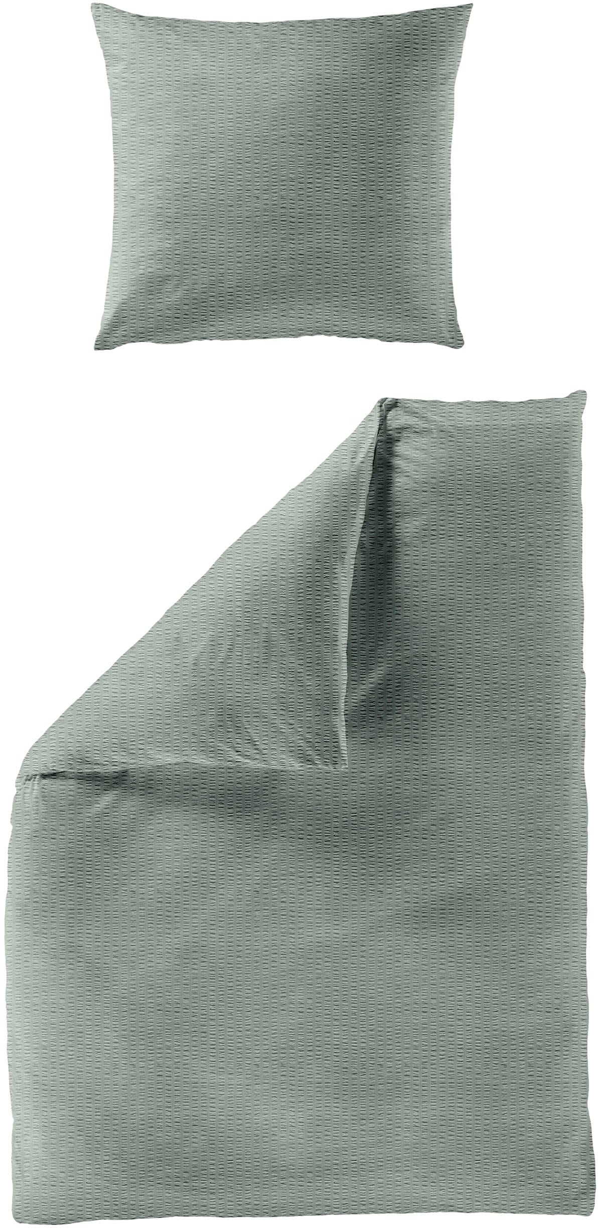 BIERBAUM Bettwäsche »4134«, Premium Mako-Satin Seersucker, 100 % Baumwolle, bügelfrei