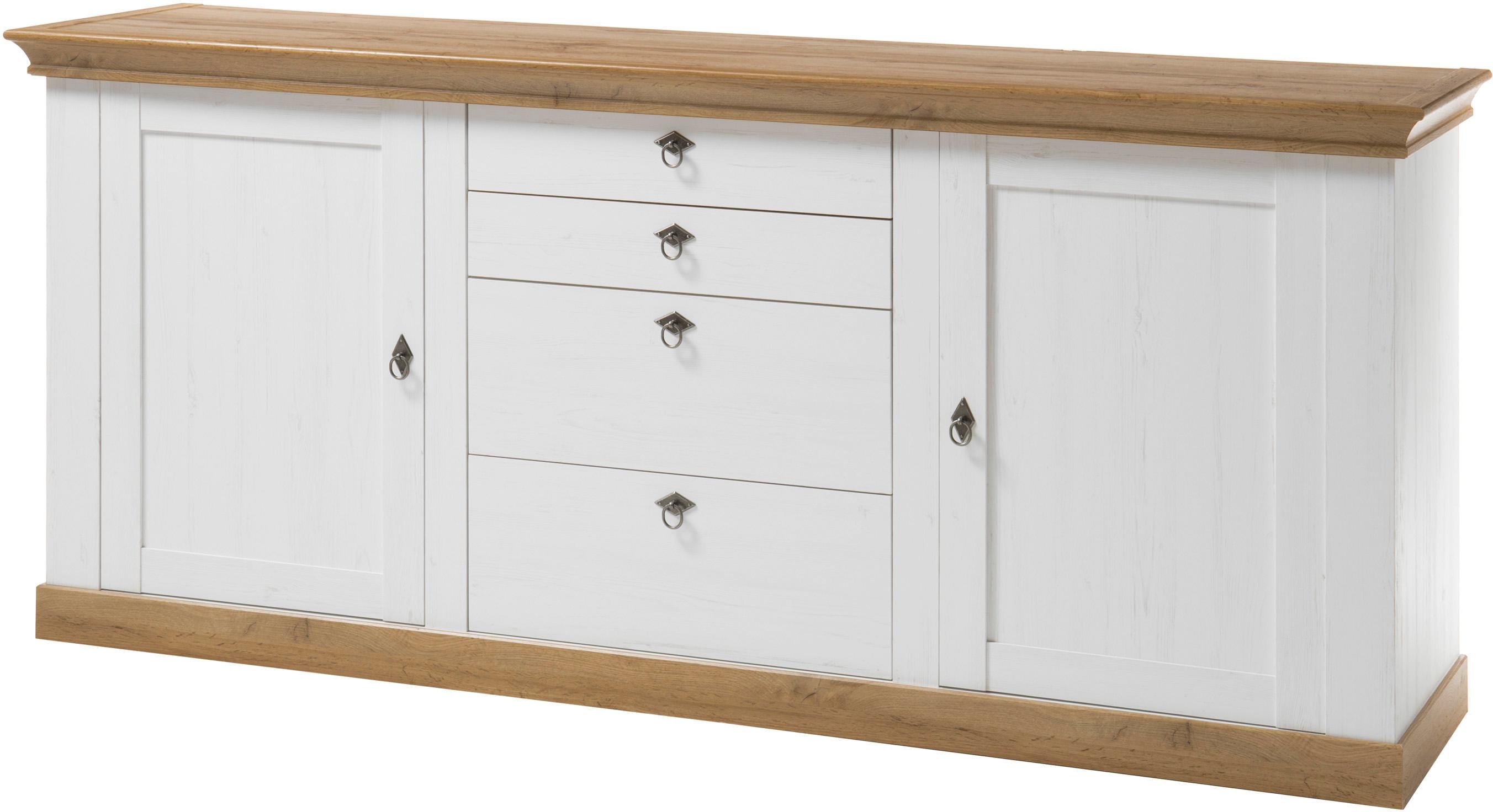 Home affaire Sideboard "Cremona, Sideboard, moderner Schrank, Kommode im Landhausstil" Metallgriffe, ausreichend Stauraum, vielseitig einsetzbar 210 cm breit