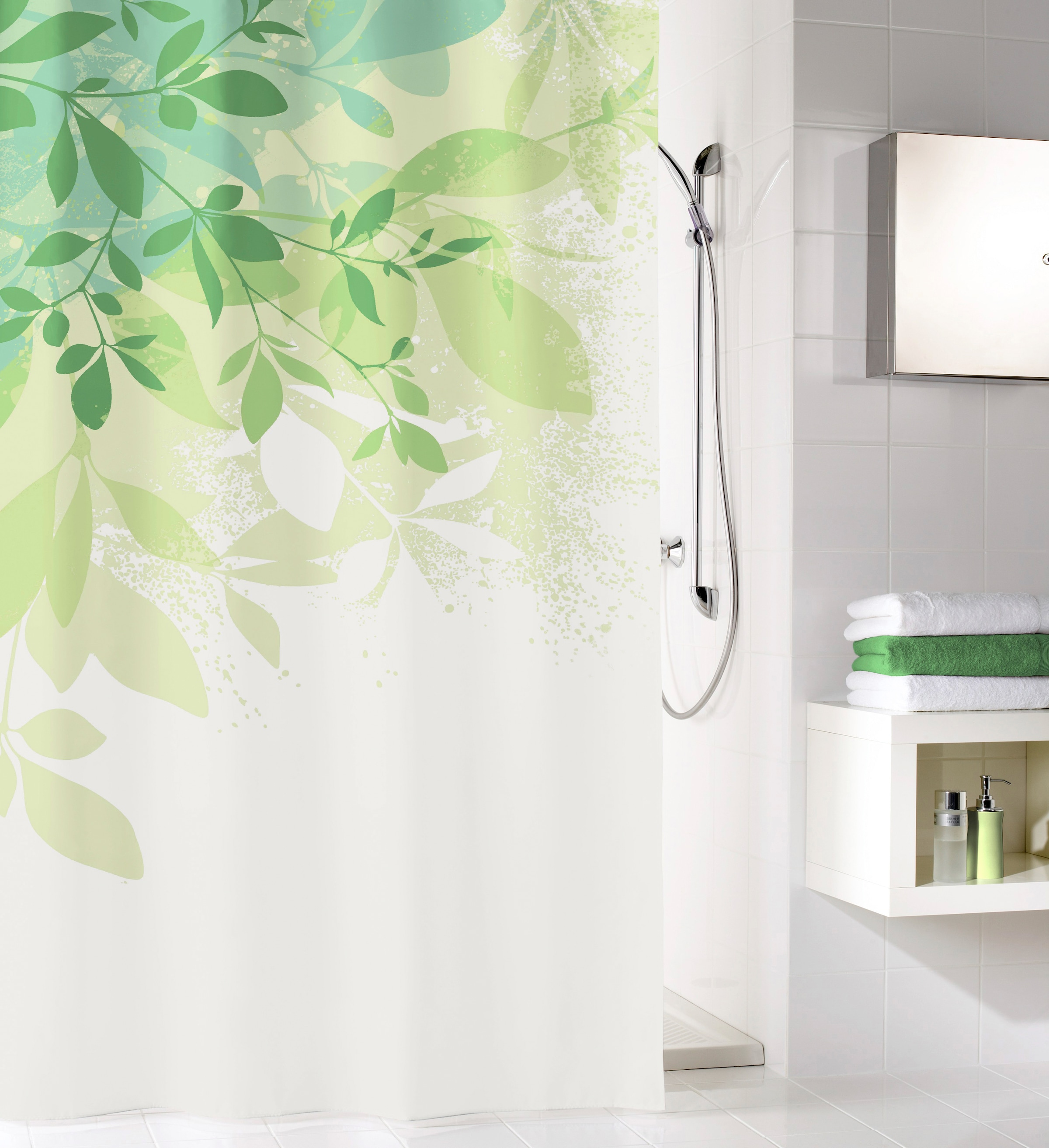 Kleine Wolke Duschvorhang "Floresta" Breite 180 cm 1 Stk. tlg. mit Beschwer günstig online kaufen