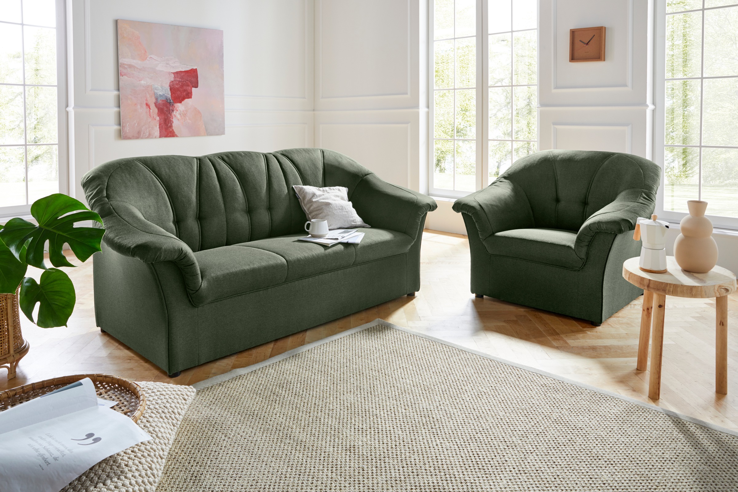 DOMO collection Polstergarnitur »Pegnitz«, (Set), Sessel und 3-Sitzer