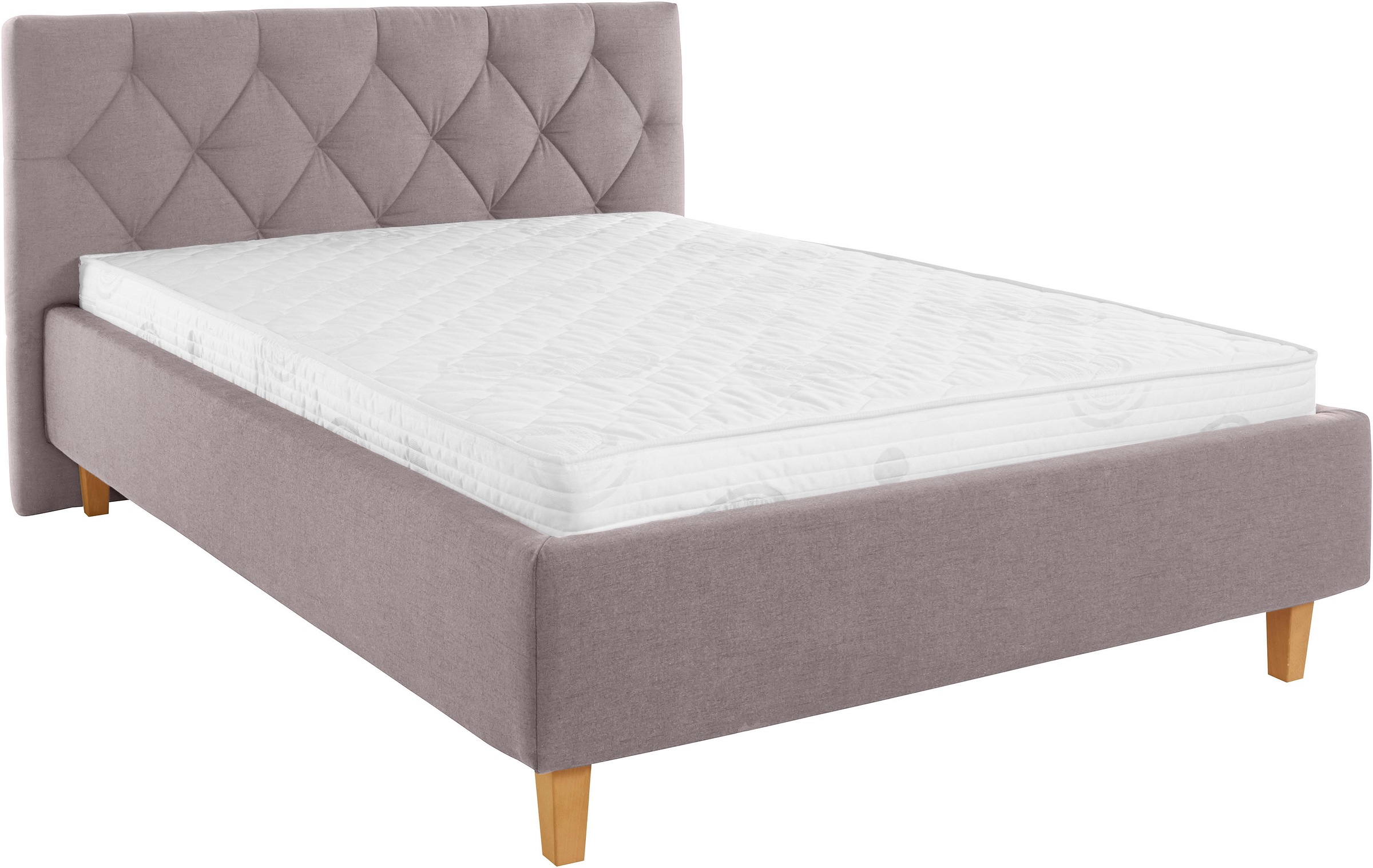 Thumbnail - Home affaire Polsterbett "Sunley 100" Kreuzsteppung, Kopfteilhöhe 102 cm, ohne oder mit Matratze/Lattenrost