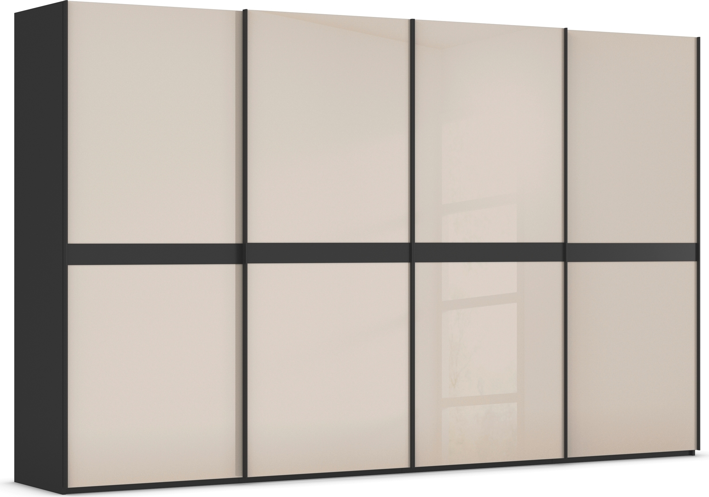 rauch "Kleiderschrank Schrank Garderobe Schlafzimmerschrank SCALE-LINE" edle Optik mit Bauchbinde in Korpusfarbe mit Glasfront MADE IN GERMANY
