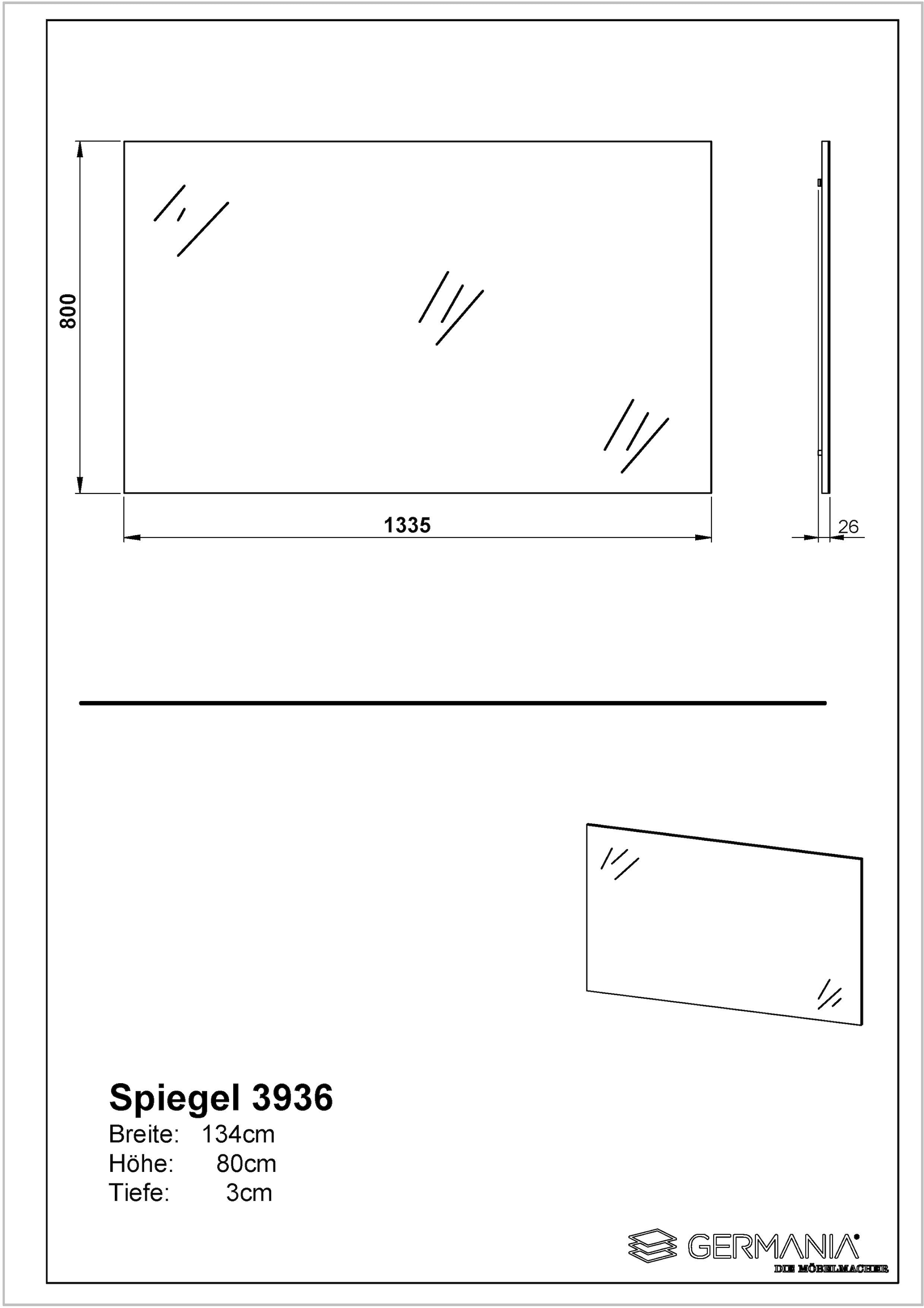 GERMANIA Garderoben-Set »GW-Libbiano«, (3 St.), 3 tlg. Set mit Spiegel und Paneel