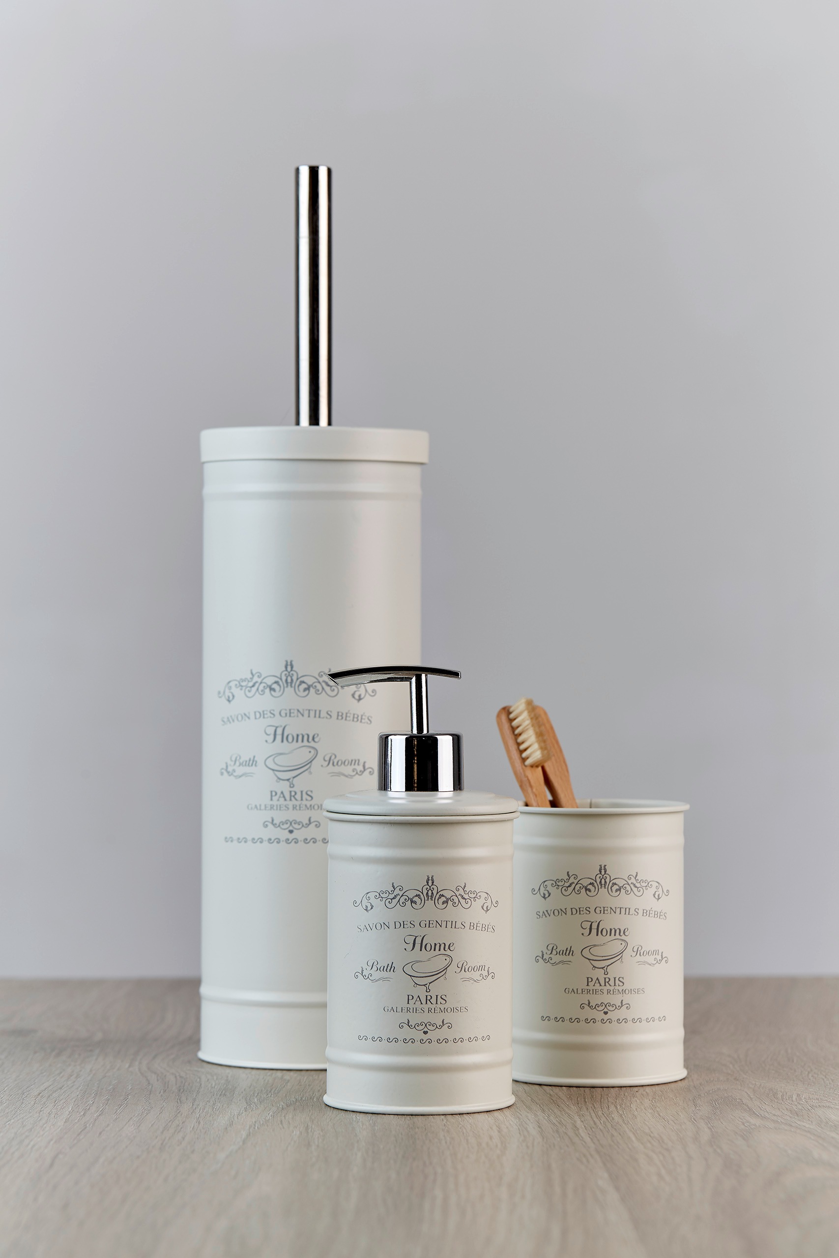 WENKO WC-Garnitur »Home«, aus Kunststoff, creme, aus lackiertem Stahl