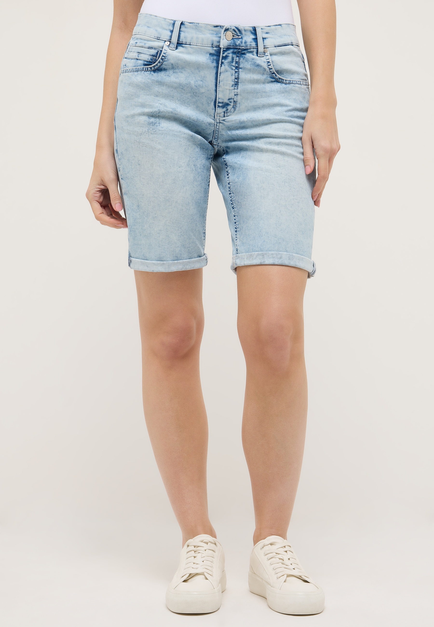 ANGELS Bermudas "BERMUDA TURN UP" 5-Pocket-Jeansbermuda mit Aufschlag und Stretch