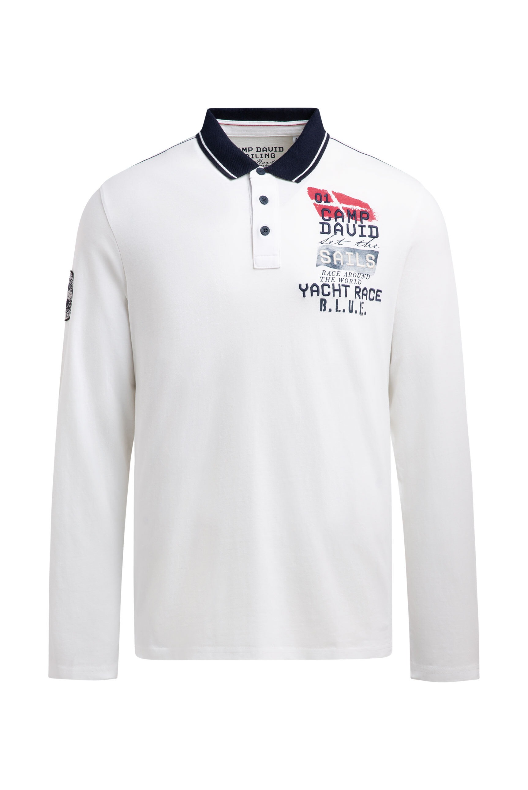 CAMP DAVID Langarm-Poloshirt aus Baumwolle