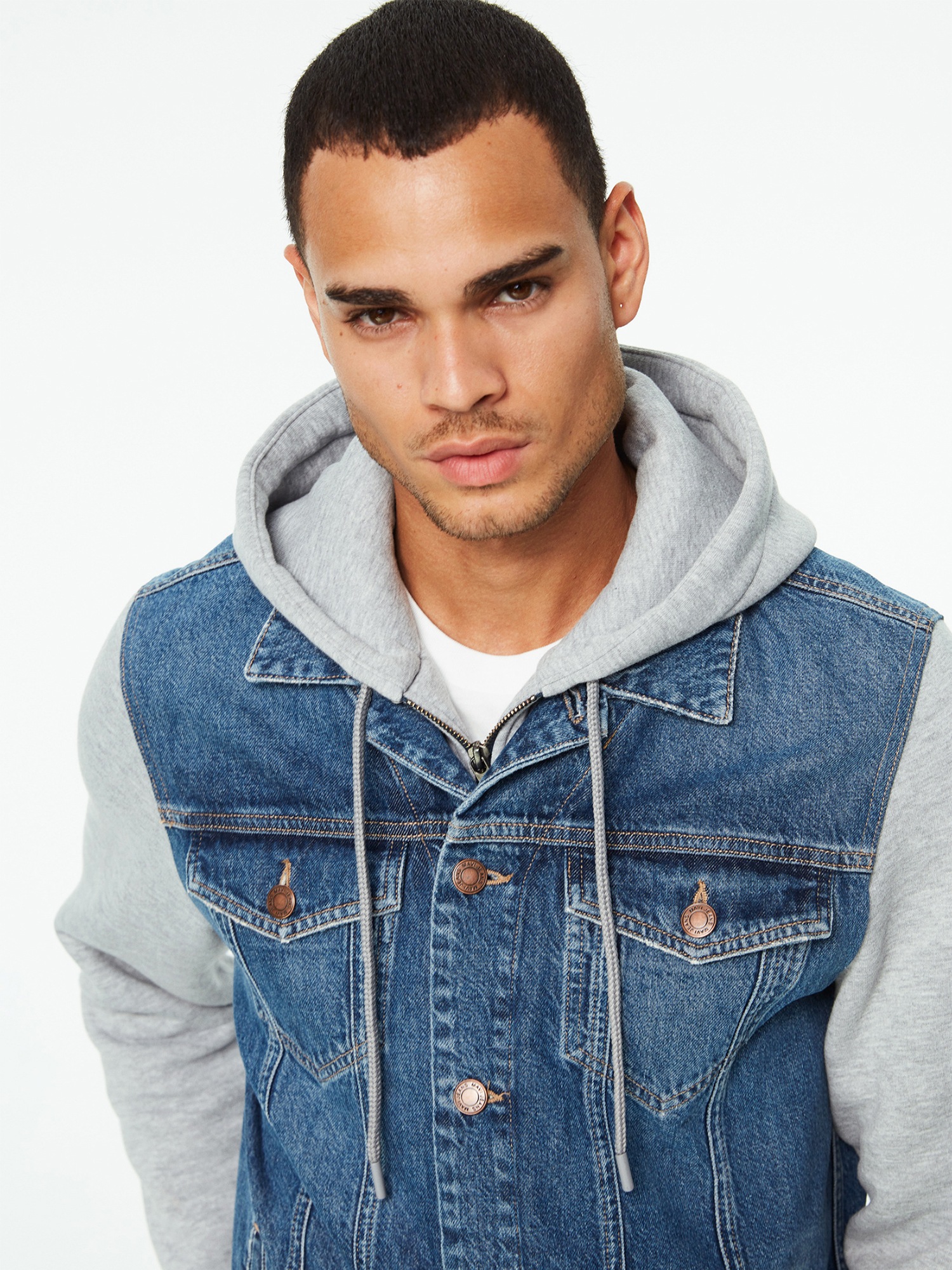 Mavi Jeansjacke »JERRY«, mit Kapuze, Jeansjacke mit Jerseyärmeln