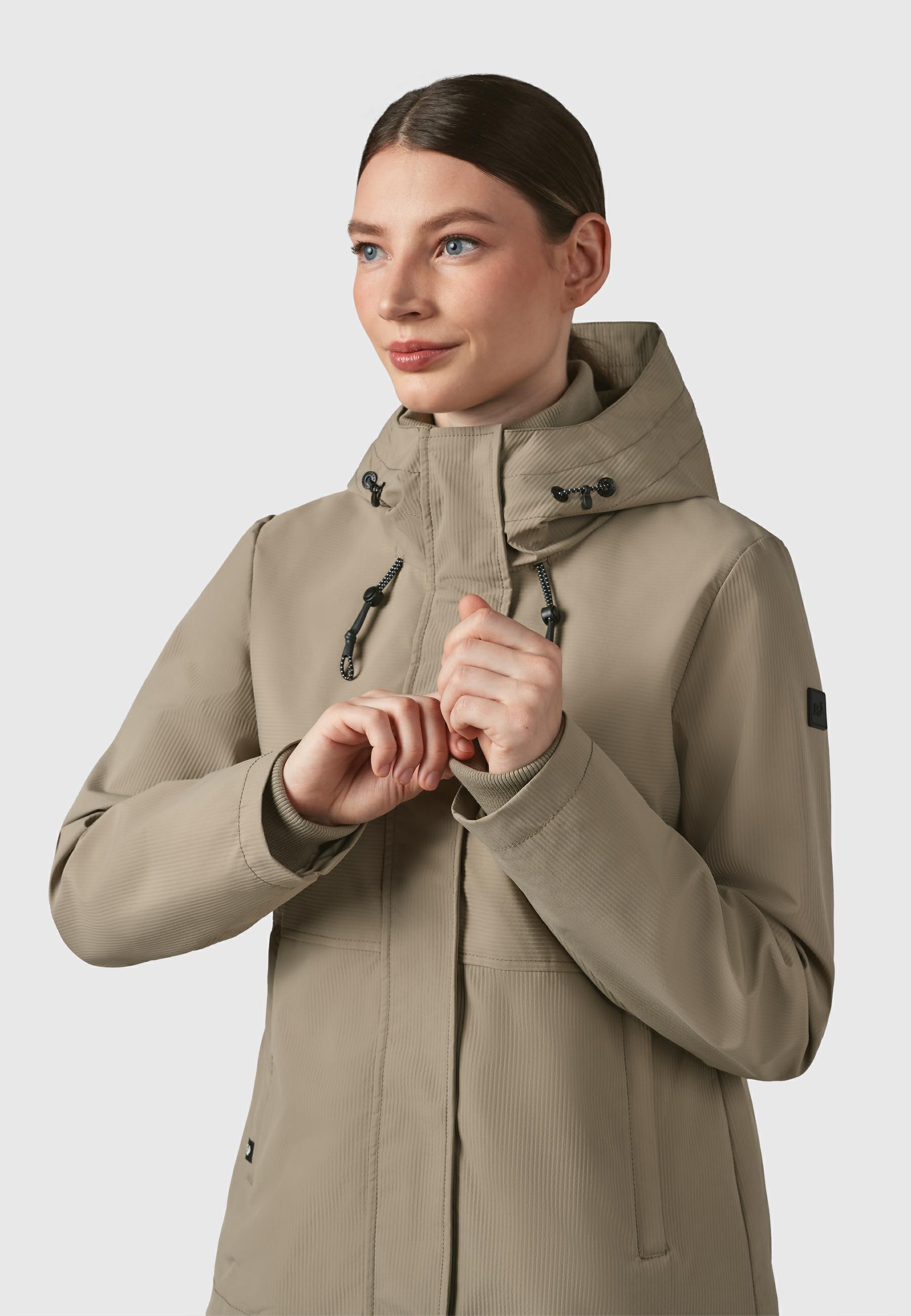 Ragwear Outdoorjacke »Sunniva B«, mit Kapuze, Übergangsjacke wasserdicht mit feiner Rillenstruktur