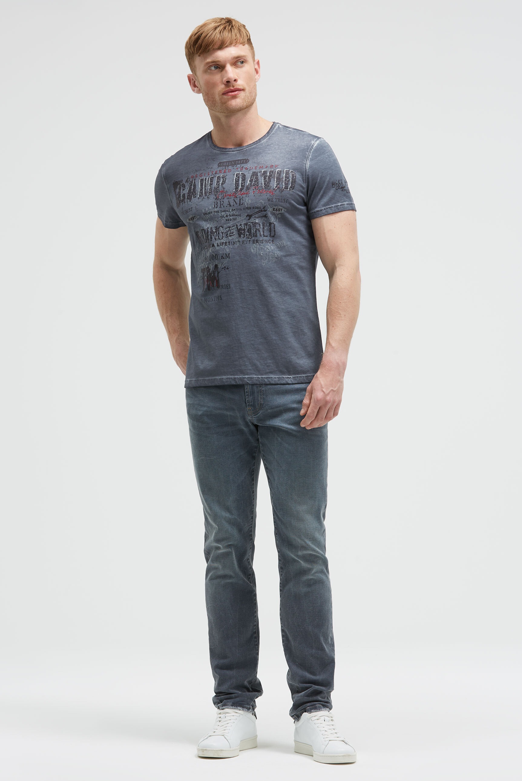 CAMP DAVID Rundhalsshirt, mit Kontrastnähten