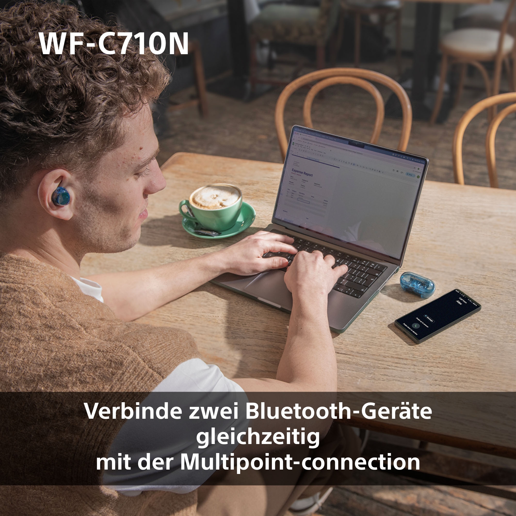 Sony In-Ear-Kopfhörer »WF-C710N«, Bluetooth-A2DP Bluetooth-AVRCP Bluetooth (Audio Video Remote Control Profile)-HFP-HSP, Active Noise Cancelling (ANC)-Freisprechfunktion-Multi-Point-Verbindung-Rauschunterdrückung-Sprachsteuerung