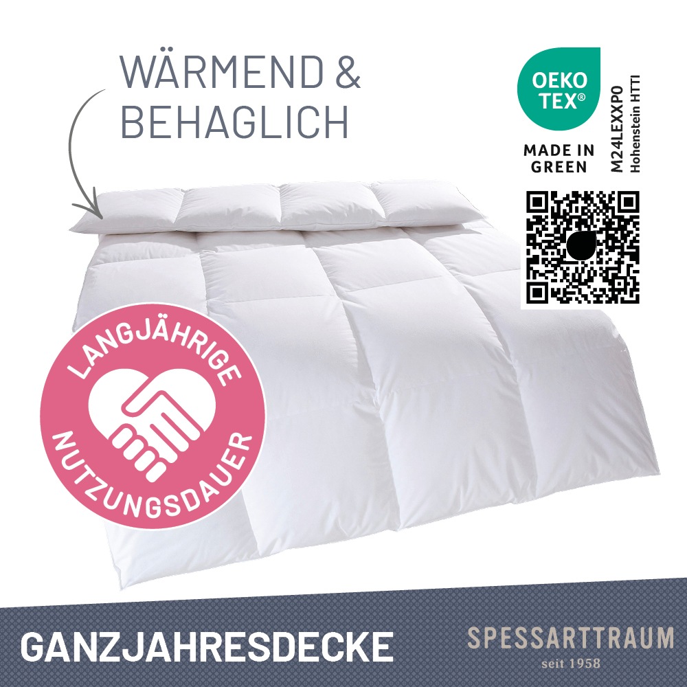 Thumbnail - SPESSARTTRAUM Gänsedaunenbettdecke + Kopfkissen "Premium******", (Spar-Set), Sparset: 4 Wärmeklassen, 135x200 cm & 155x2...