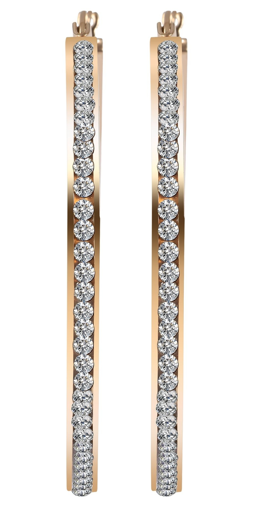 Adelia´s Paar Creolen "Ohrringe – Creole aus Edelstahl mit Strass Steinchen" Geschenkidee: zeitlos und vielseitig