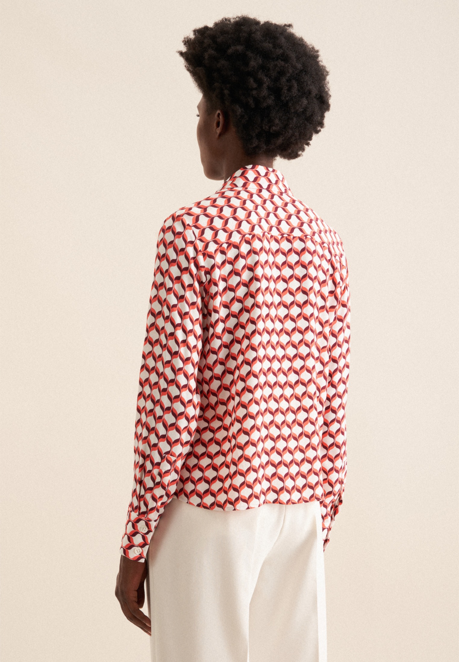 seidensticker Hemdbluse "Schwarze Rose" 1/1 Kragen Geometrische Muster günstig online kaufen