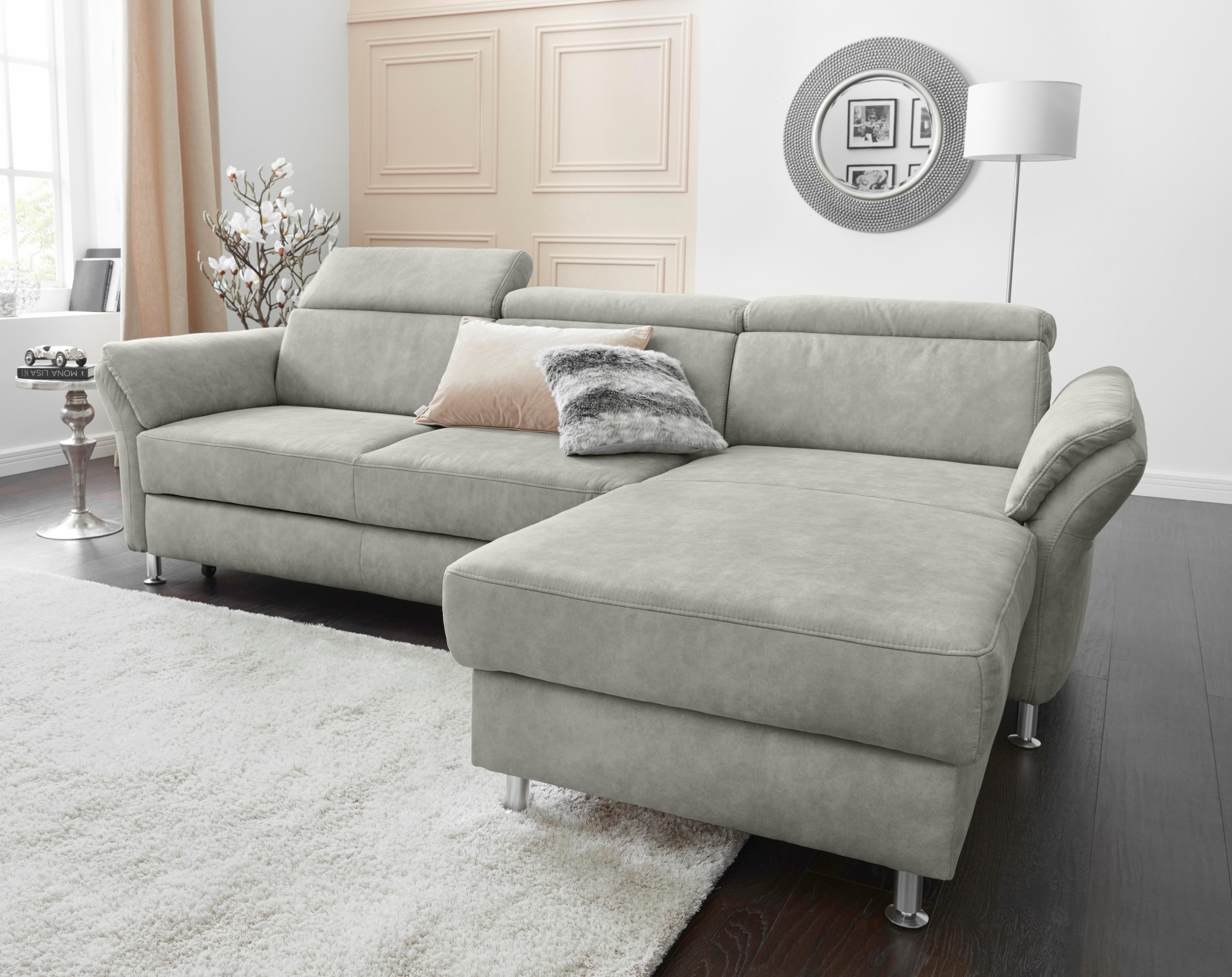 sit&more Ecksofa "Avignon L-Form" Kopfteilverstellung, wahlweise mit Schlaffunktion und Bettkasten