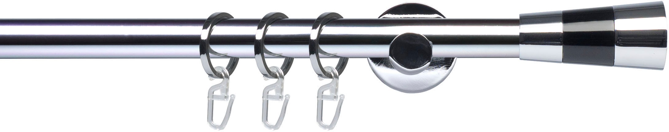 Liedeco Gardinenstange "Fertigstilgarnitur 20 mm Piano Granada" Ø 20 mm 1 läufig-läufig Fixmaß Gardinenstange Komplett