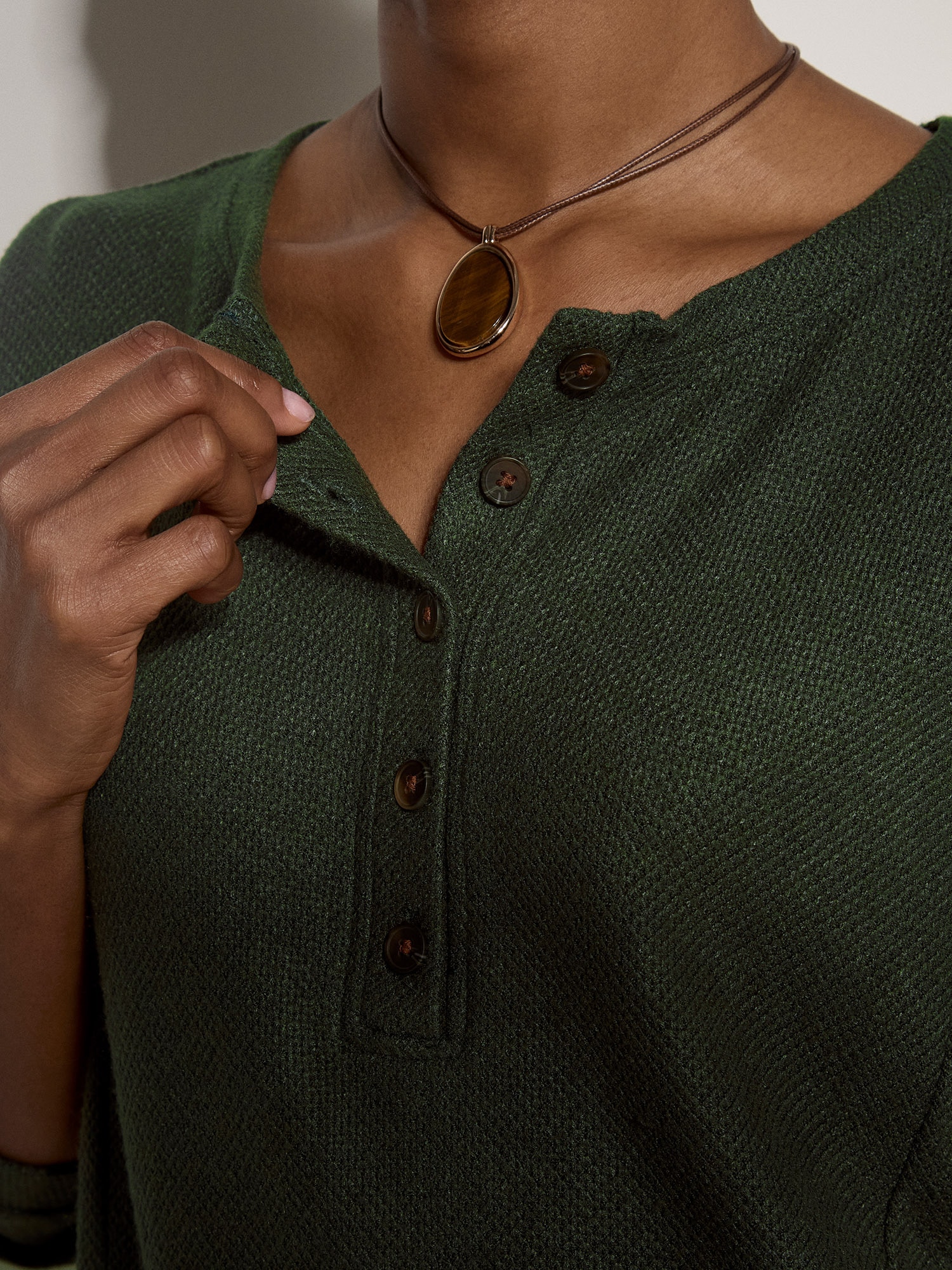 Apricot Strickpullover »Waffelstrick Pullover« mit Knopfleiste