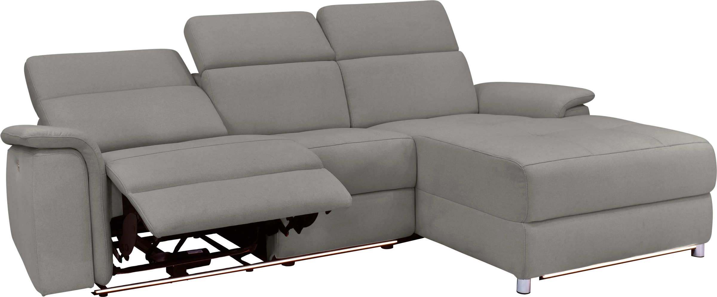 Thumbnail - Home affaire Ecksofa "Pareli, L-Form, 259cm,m. Recamiere, Echtleder, Kunstleder, Webstoff" man. o. elektr. Relaxfunktion...