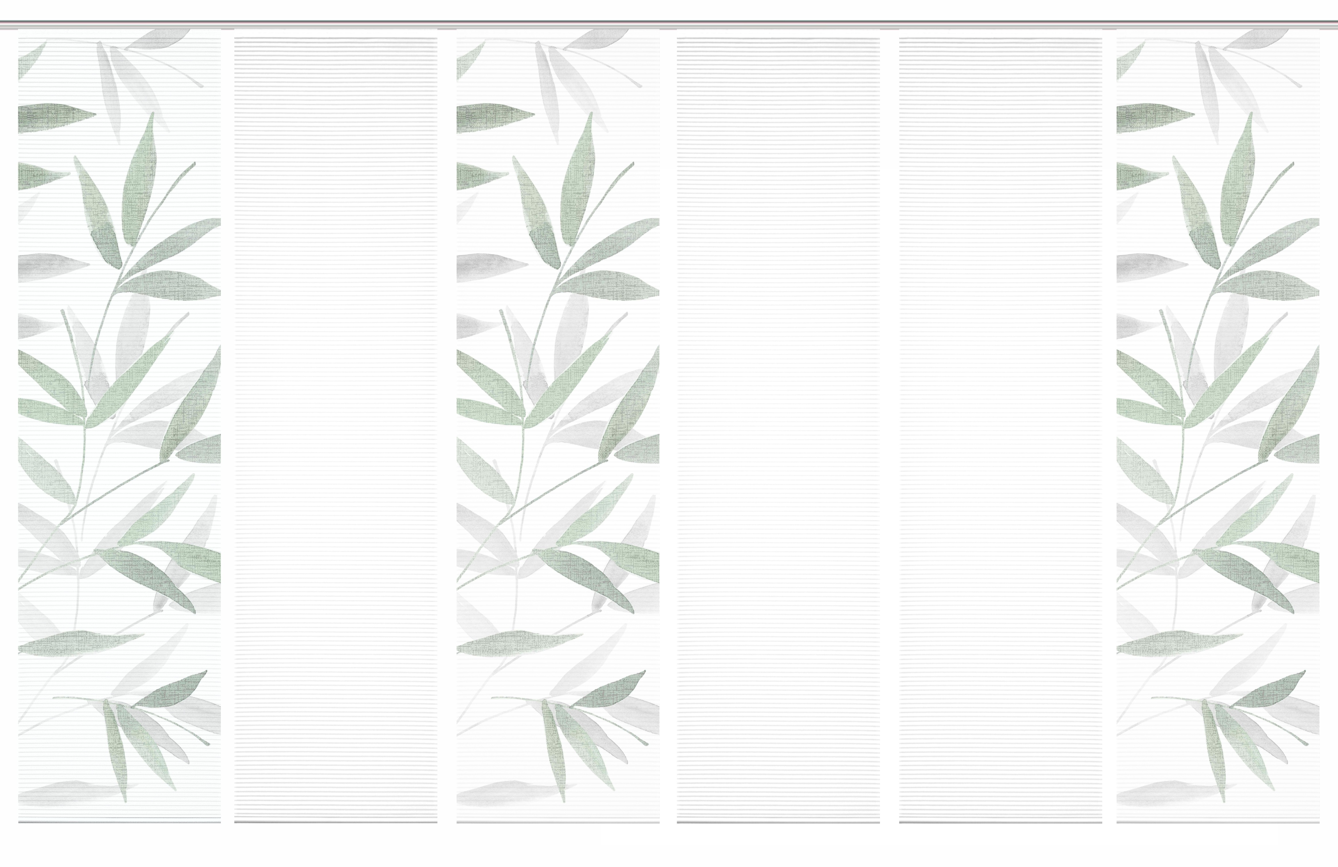 Thumbnail - HOME in green Schiebegardine "RANDOW", (6 St.), SET DIGITALDRUCK,BAMBUSOPTIK RECYCELT