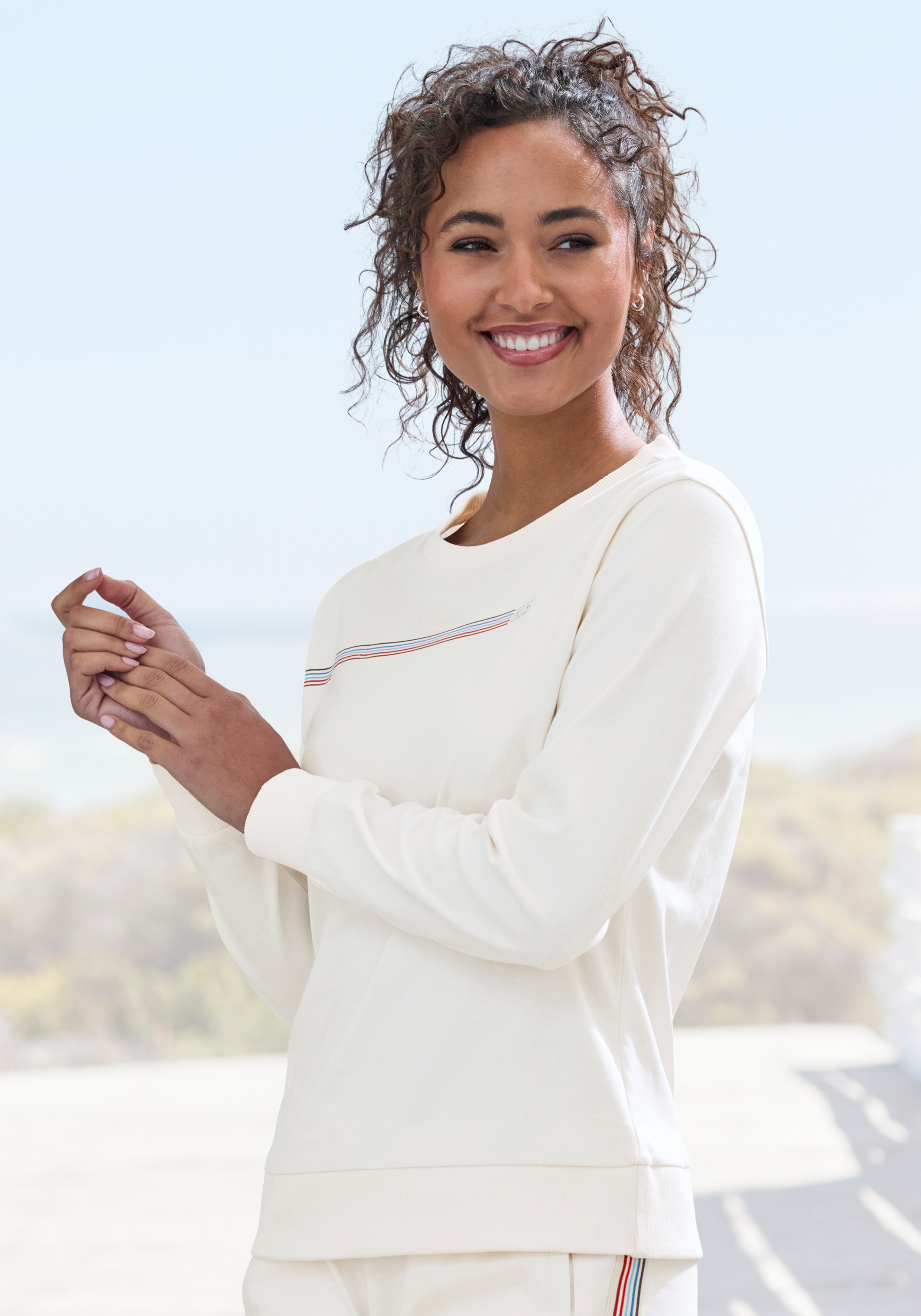 H.I.S Sweatshirt, Basic mit Logodruck, Loungewear