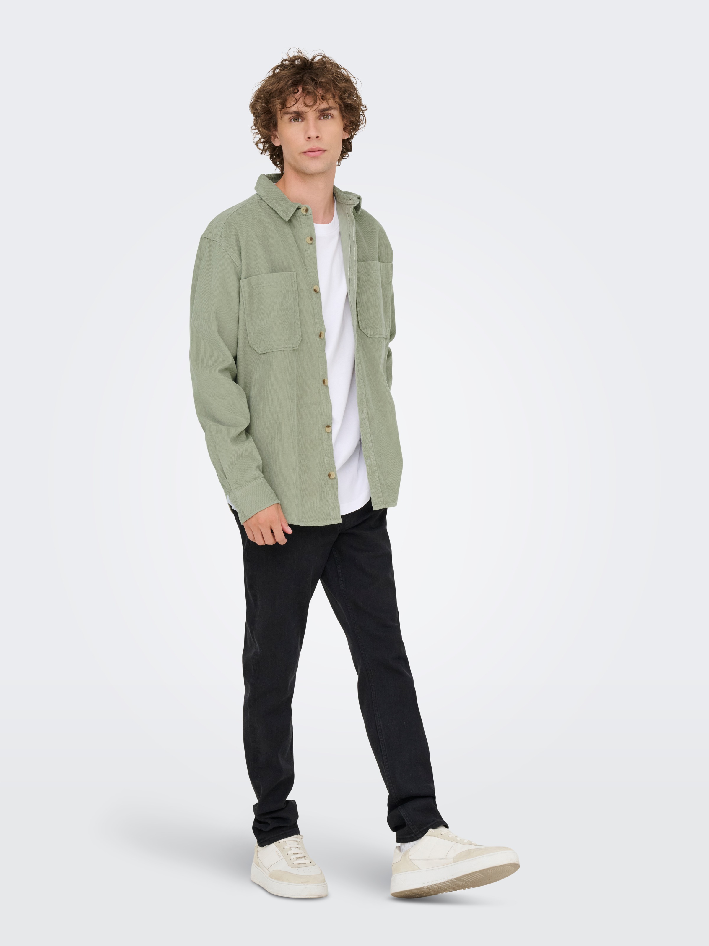 ONLY & SONS Langarmhemd »OS ONSALP RLX 2PKT WASHD COR«