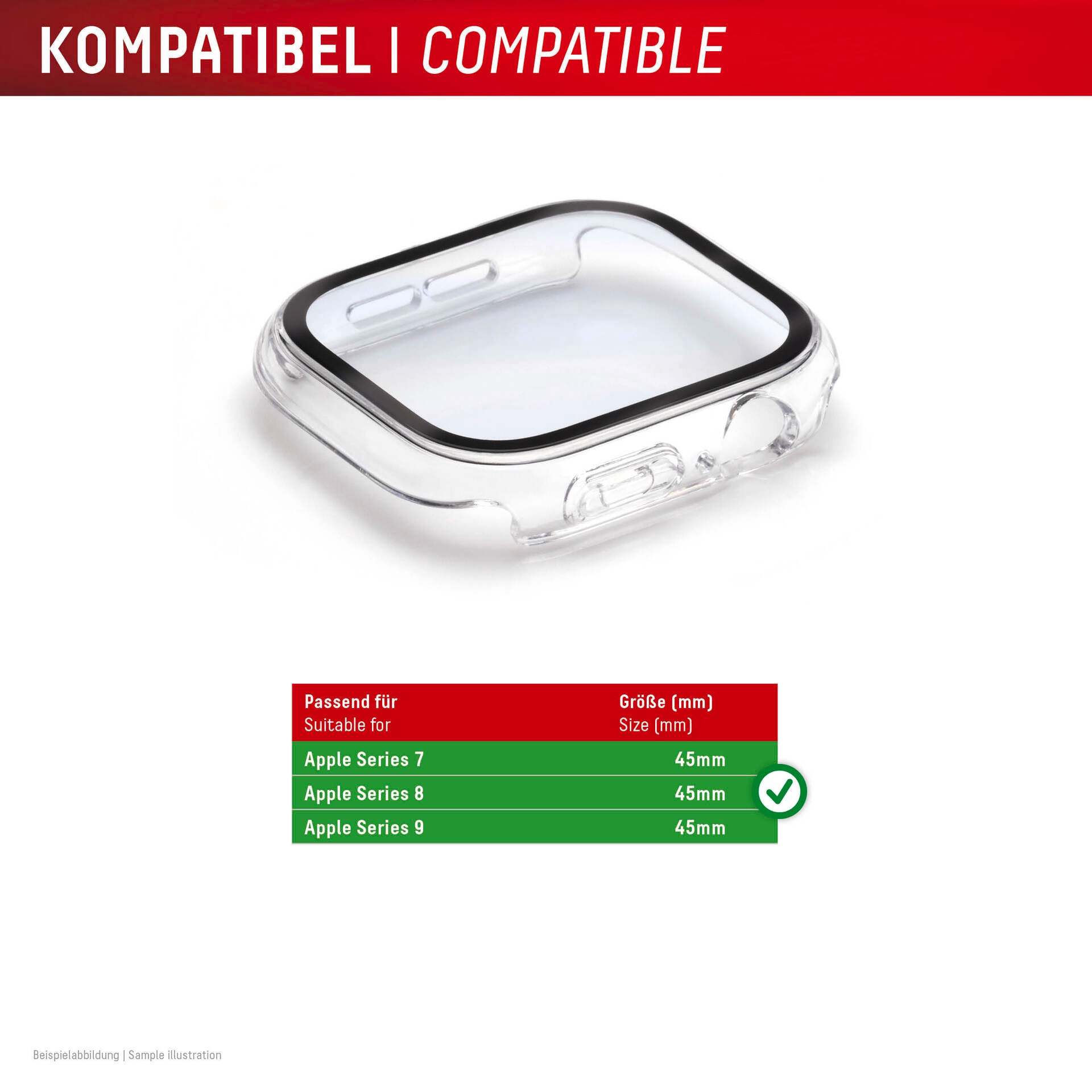 Displex Displayschutzglas »Smartwatch Glass All-In-One Protector Full Body«, für Apple Watch Series 7 45 mm-Apple Watch Series 8 45 mm-Apple Watch Series 9 45 mm, Displayschutzfolie, Schutzfolie, Bildschirmschutz, kratz- & stoßfest