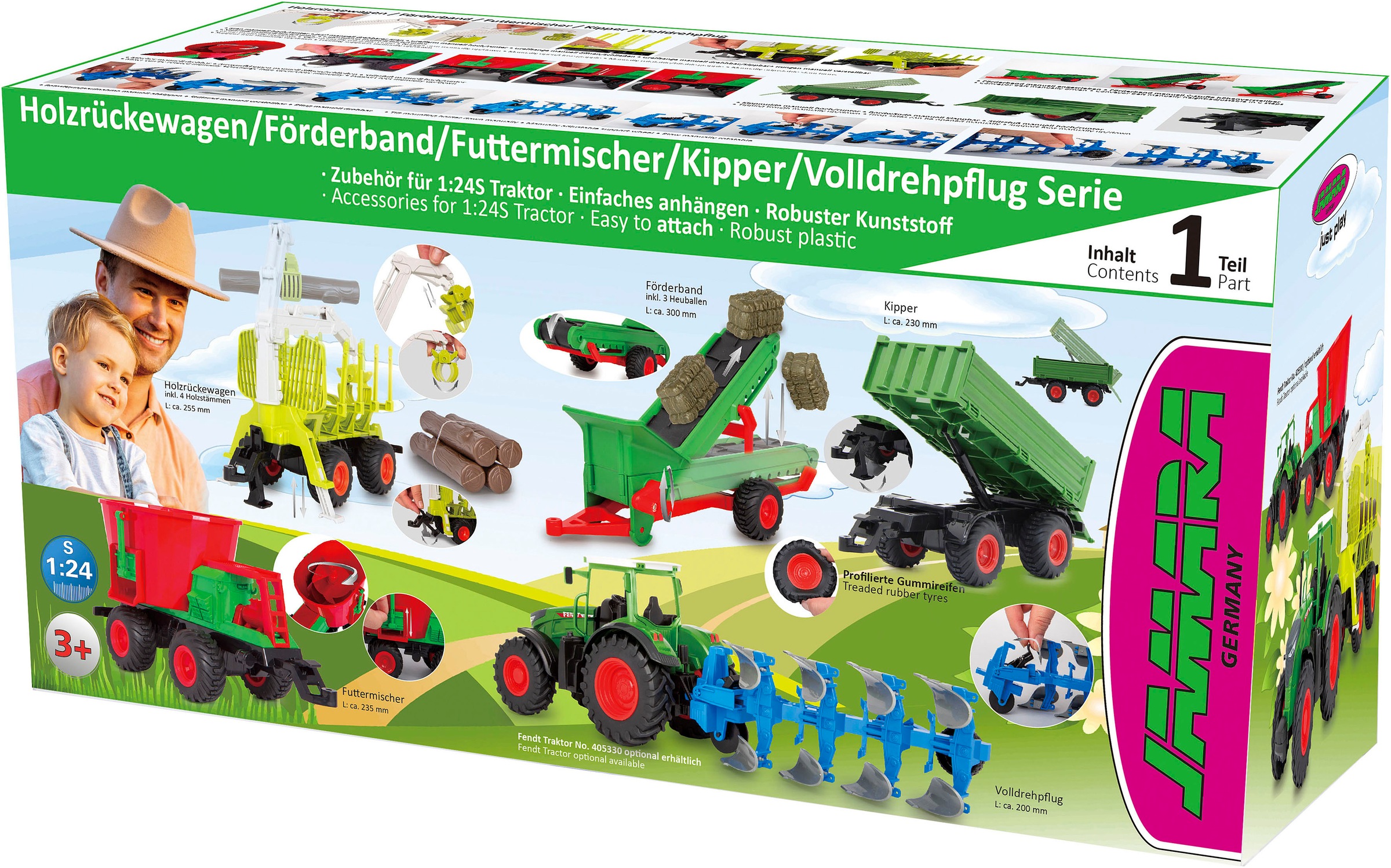 Jamara Spielzeug-Landmaschine »Förderband 1:24S inkl. 3 Heuballen«