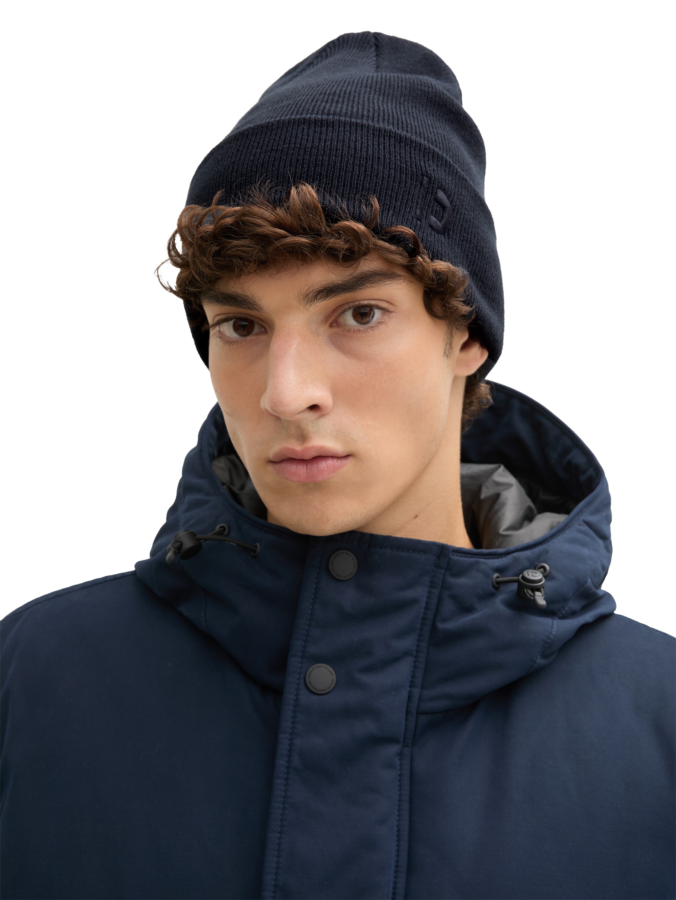 TOM TAILOR Denim Beanie, mit Logostickerei