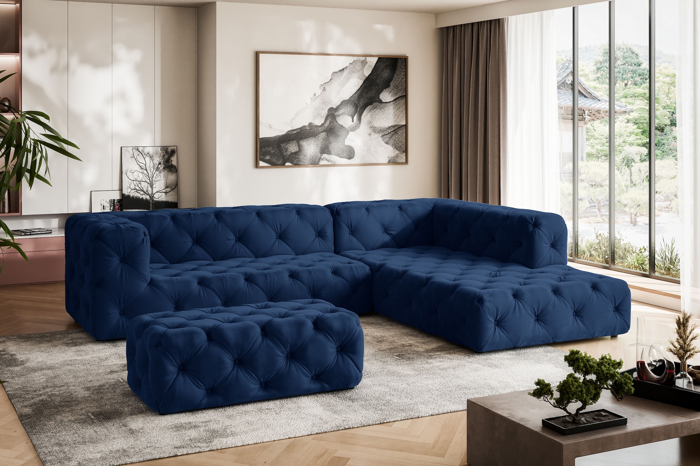 Home affaire Ecksofa "FOLLINA" L-Form, mit klassischer Chesterfield-Knopfhe günstig online kaufen