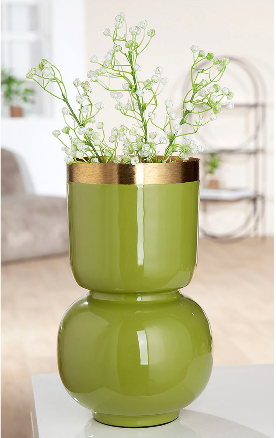 GILDE Tischvase "Vase Roro mit Goldrand", (1 St.) günstig online kaufen
