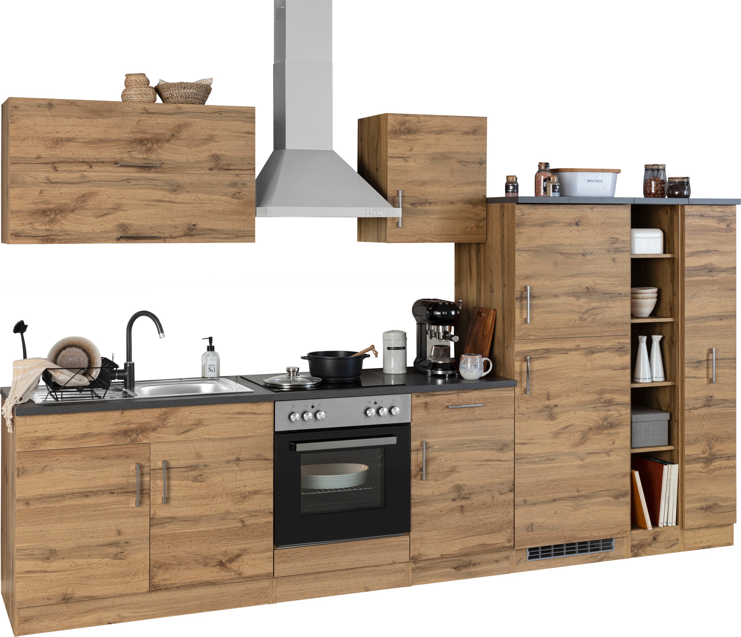 KOCHSTATION Küchenzeile »KS-Colmar«, mit E-Geräten, Breite 330 cm