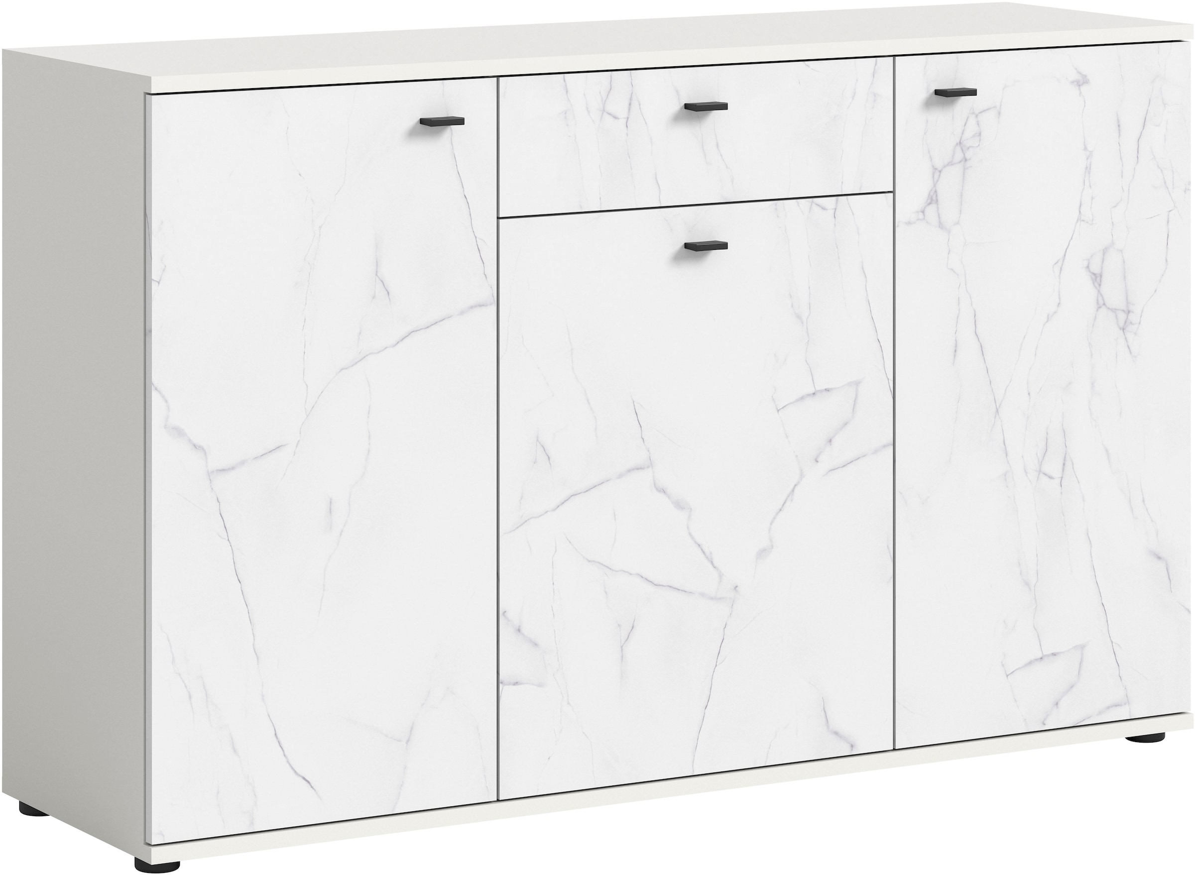 Home affaire Sideboard "CALCOLO, Breite 138cm, 3 Türen, 1 Schubkasten, 6 Fä günstig online kaufen