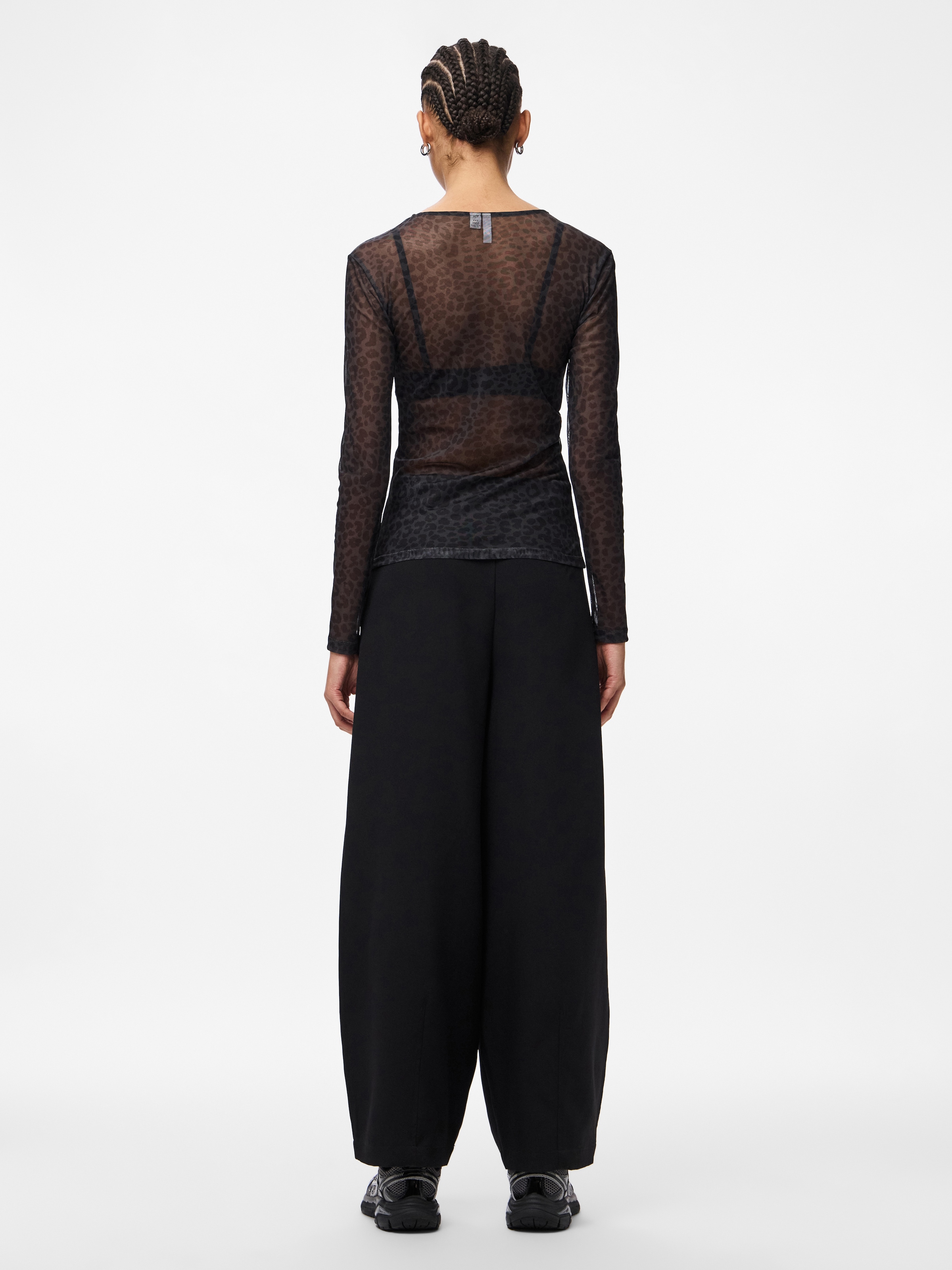 pieces Langarmshirt »PCNINNI LS MESH TOP NOOS BC« Materialmix, regular fit