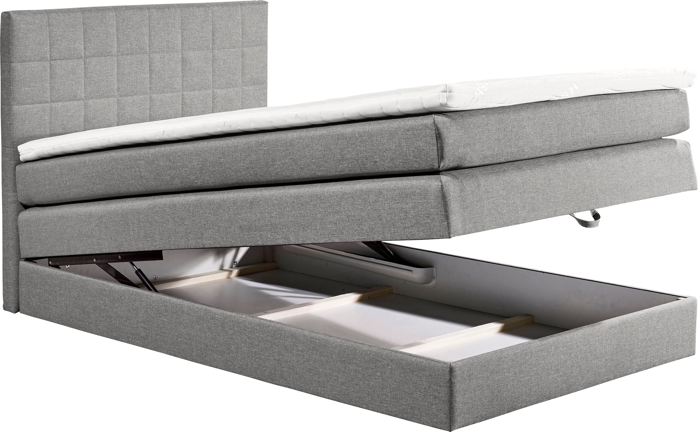ED EXCITING DESIGN Boxspringbett »Hawaii«, inkl. einem Bettkasten und Topper
