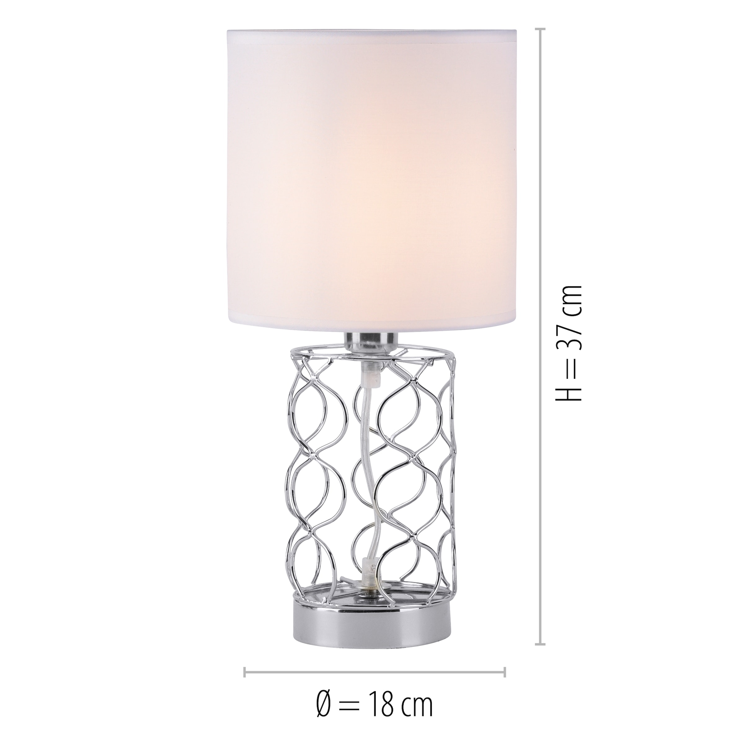 JUST LIGHT Tischleuchte »DEVA«, 1 flammig, Leuchtmittel E14 | ohne Leuchtmittel, ExklusiveE14, Schalter, Schnurschalter