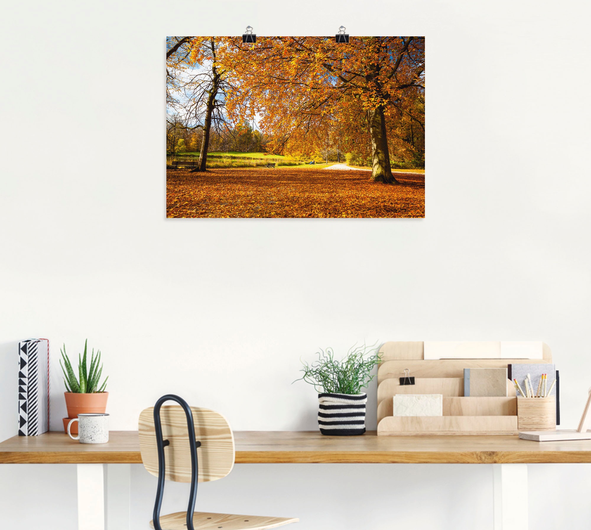 Artland Wandbild "Herbst bei Schlosses Nymphenburg", Wiesen & Bäume, (1 St. günstig online kaufen