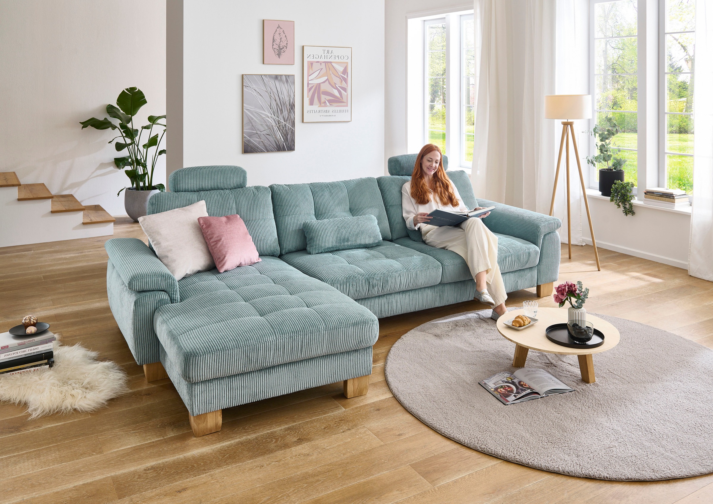 Die PlanBar Ecksofa "PP-LA19101 L-Form, Breite 316 cm" wahlweise mit Bettfu günstig online kaufen