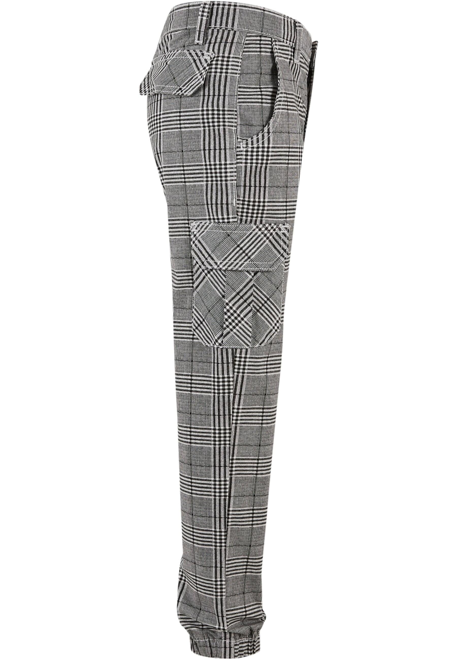URBAN CLASSICS Cargohose »Urban Classics Herren Boys AOP Glencheck Cargo Jog Pants«