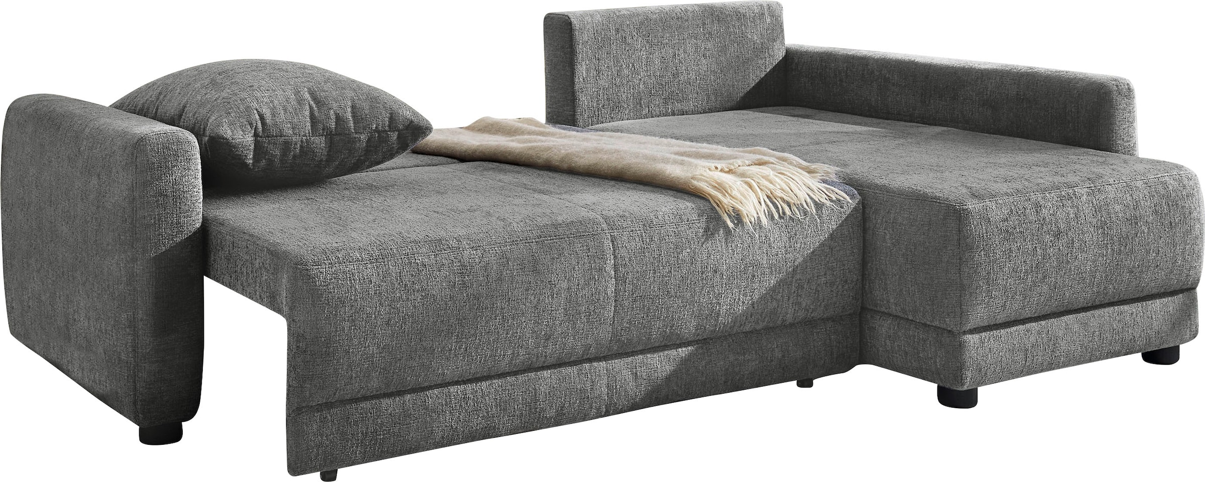 Jockenhöfer Gruppe Ecksofa »Venezia, inklusive Bettfunktion und Bettkasten« Ottomane links oder rechts montierbar, inkl. Rücken- und Zierkissen