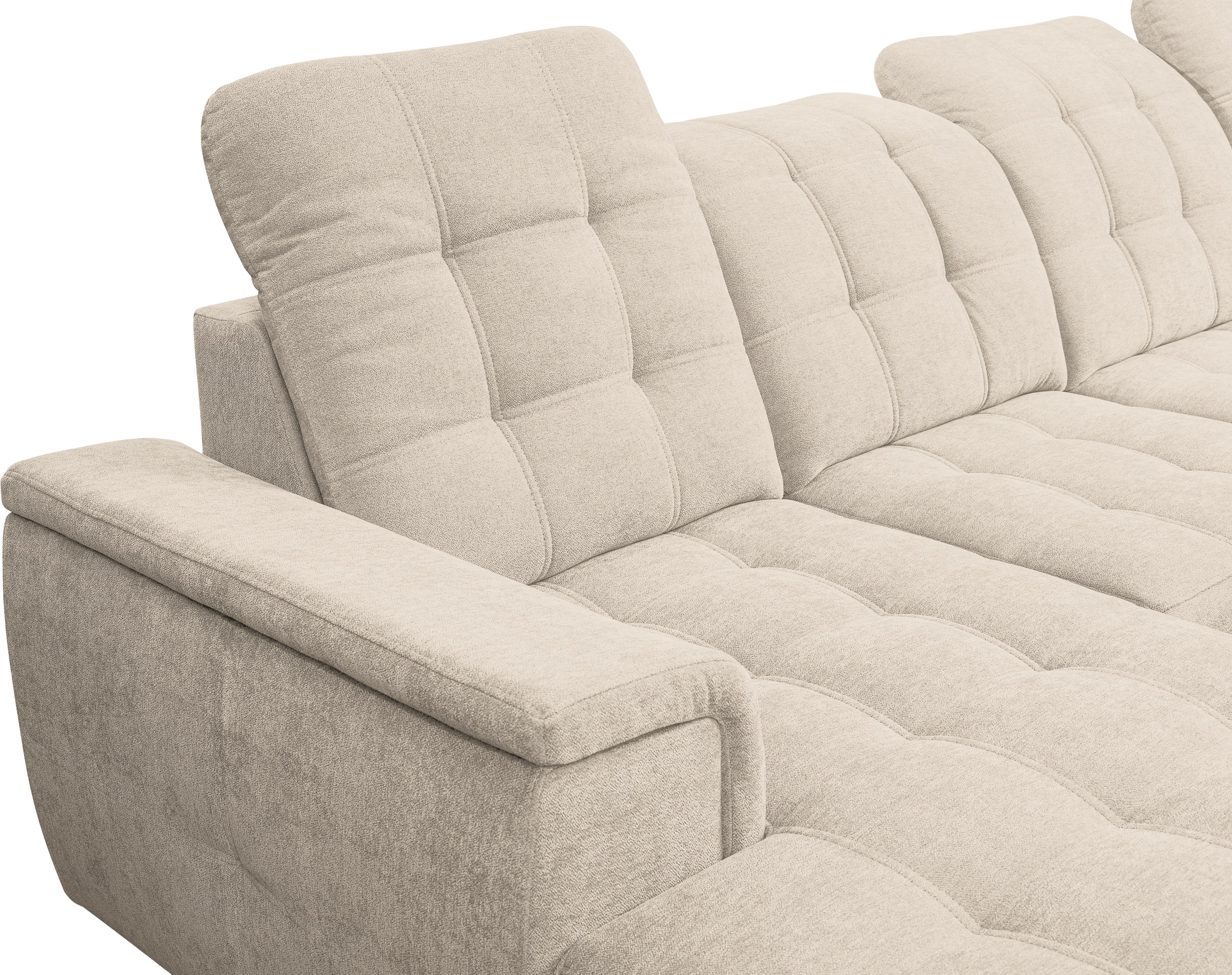 WERK2 Wohnlandschaft »Napoli« verstellbare Kopfteile, mit Schlaffunktion und Bettkasten