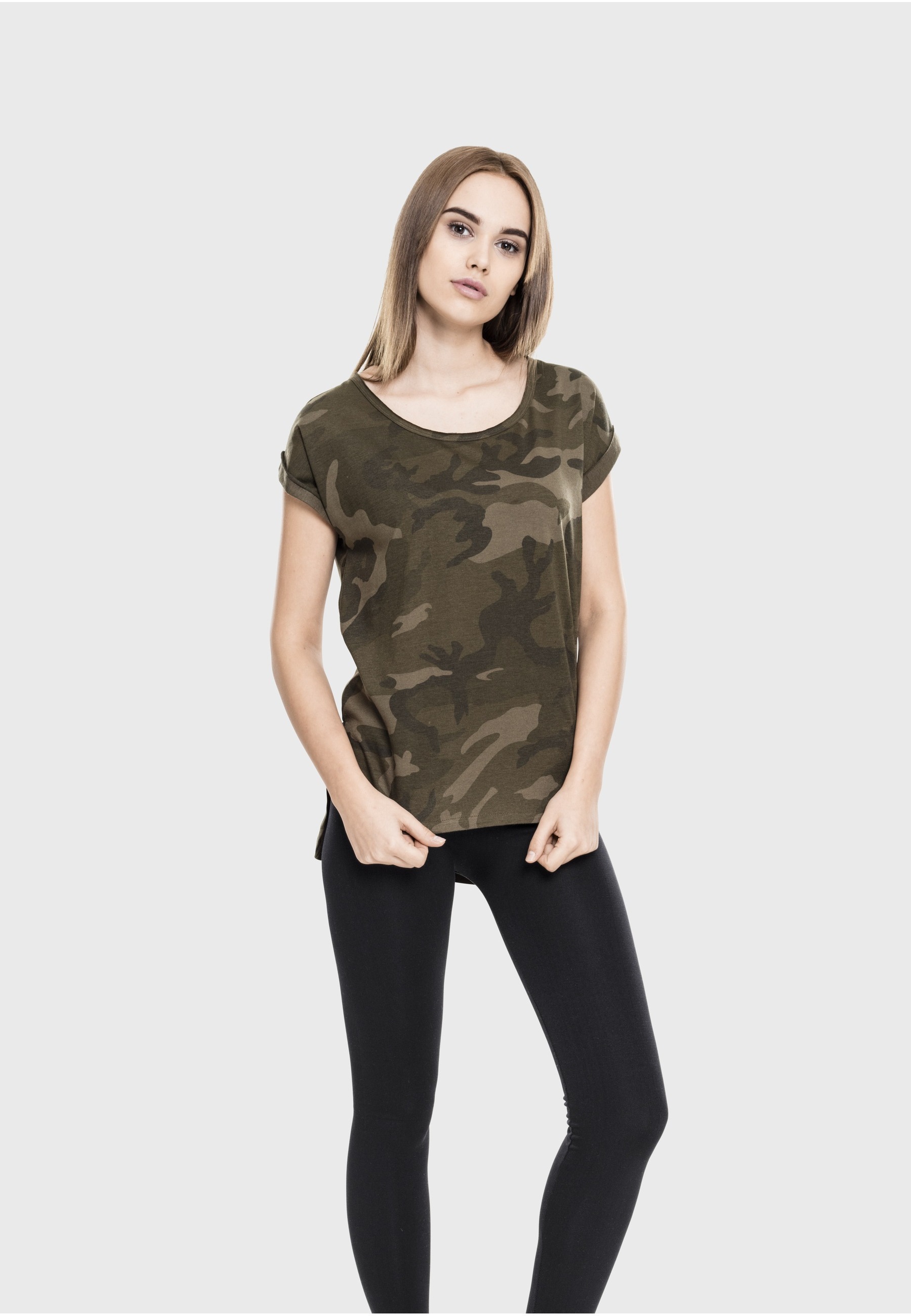 Thumbnail - URBAN CLASSICS T-Shirt "Urban Classics Damen Ladies Camo Back Shaped Tee" 1 Stk.