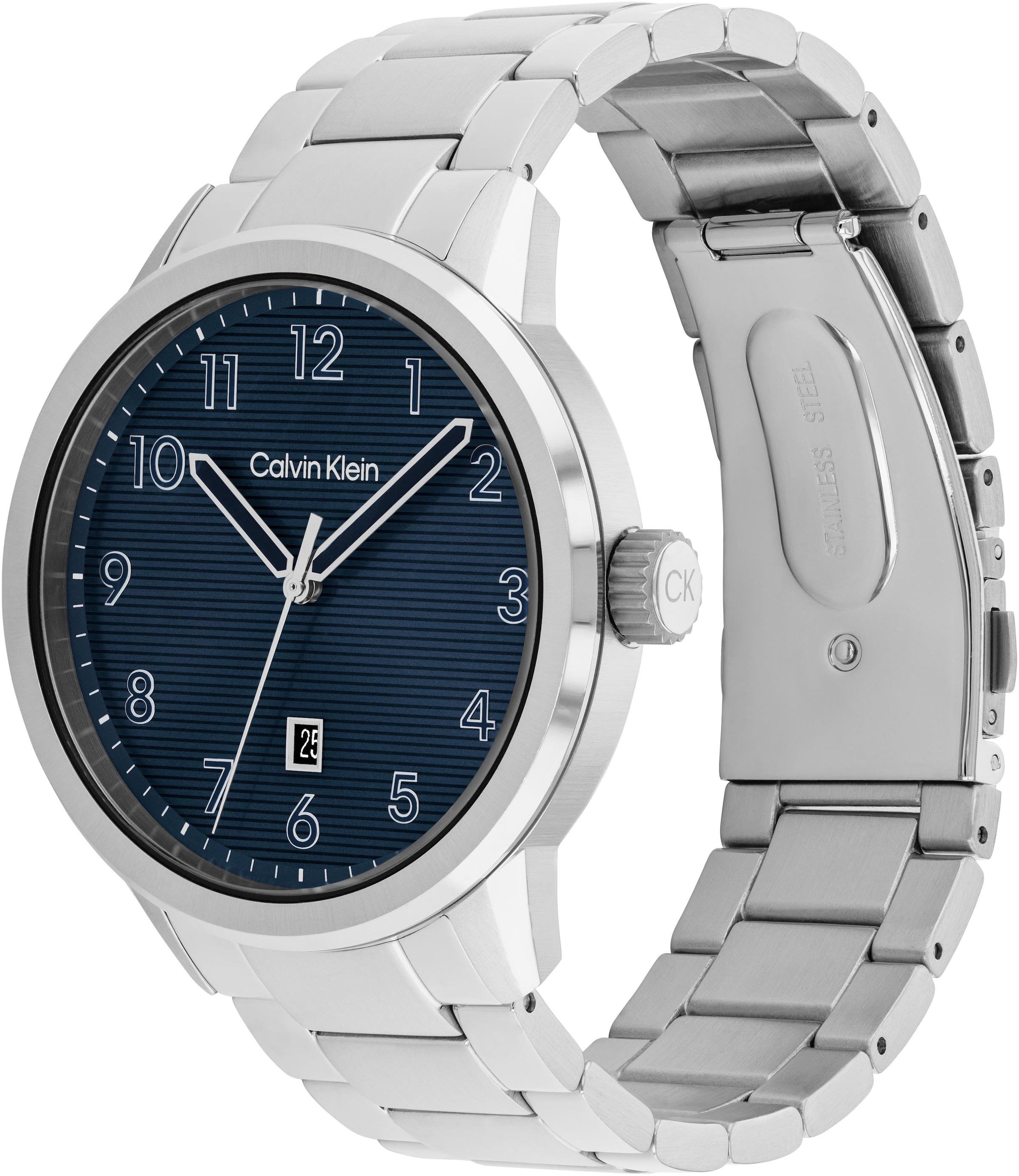 Calvin Klein Quarzuhr »Minimalistic Pilot«, Armbanduhr, Herrenuhr, Edelstahlarmband, analog, Tag