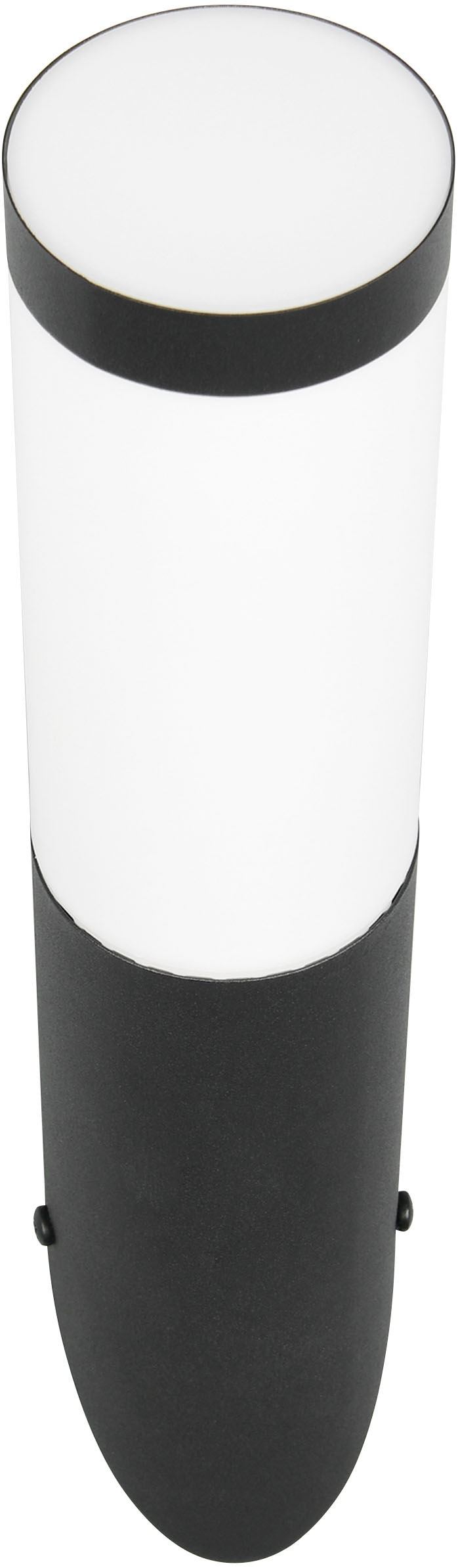 TRIO Leuchten Außen-Wandleuchte »TRIOTO, Outdoor Wandlampe Edelstahl, Wandfackel exkl 1x E27 max 25W«, 1 flammig, Leuchtmittel E27 | Leuchtmittel wechselbar, röhrenförmige Hauswand Beleuchtung, Fassadenbeleuchtung IP44 39cm hoch