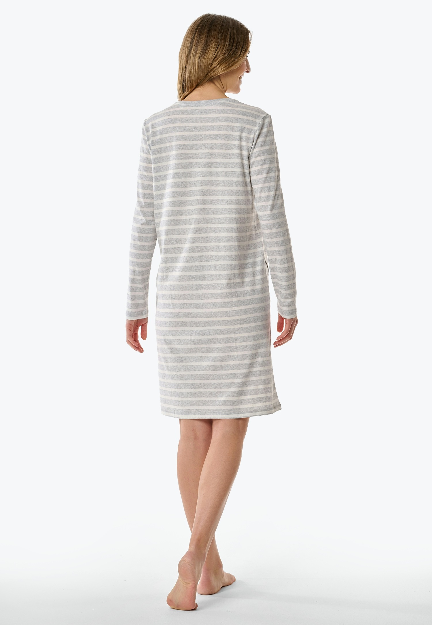 Thumbnail - Schiesser Nachthemd "Casual Essentials" Packung, Außentaschen mit leichtem V-Ausschnitt