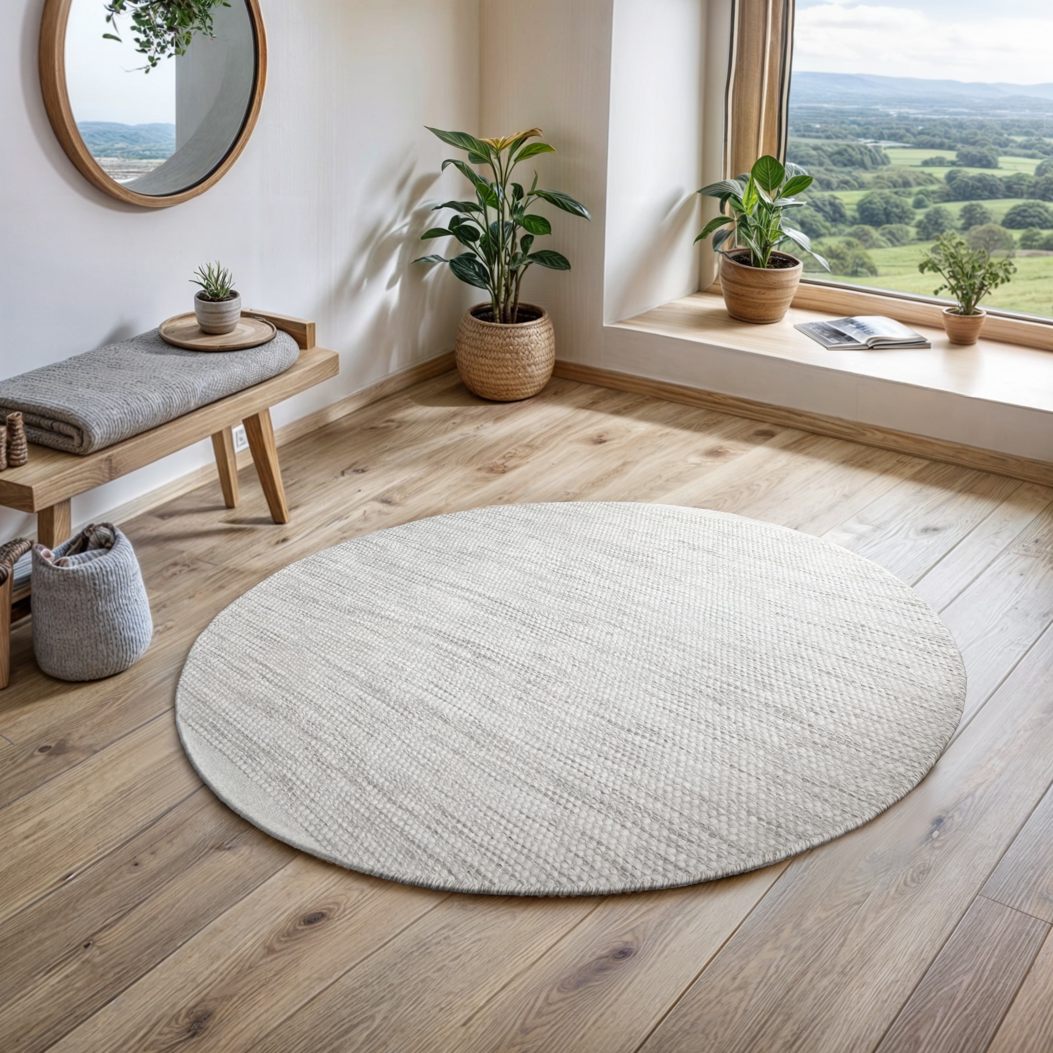 OTTO home "Wolltraum Passion, Handwebteppich" rund 10 mm Höhe Wendeteppich, reine Wolle, meliert, handgewebt, Wohnzimmer