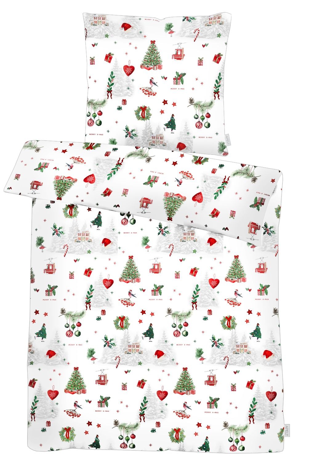 Bettwäsche APELT, rot, Feinflanell, Obermaterial: 100% Baumwolle, Bettwäsche, "Max Flanell", Winterwelt