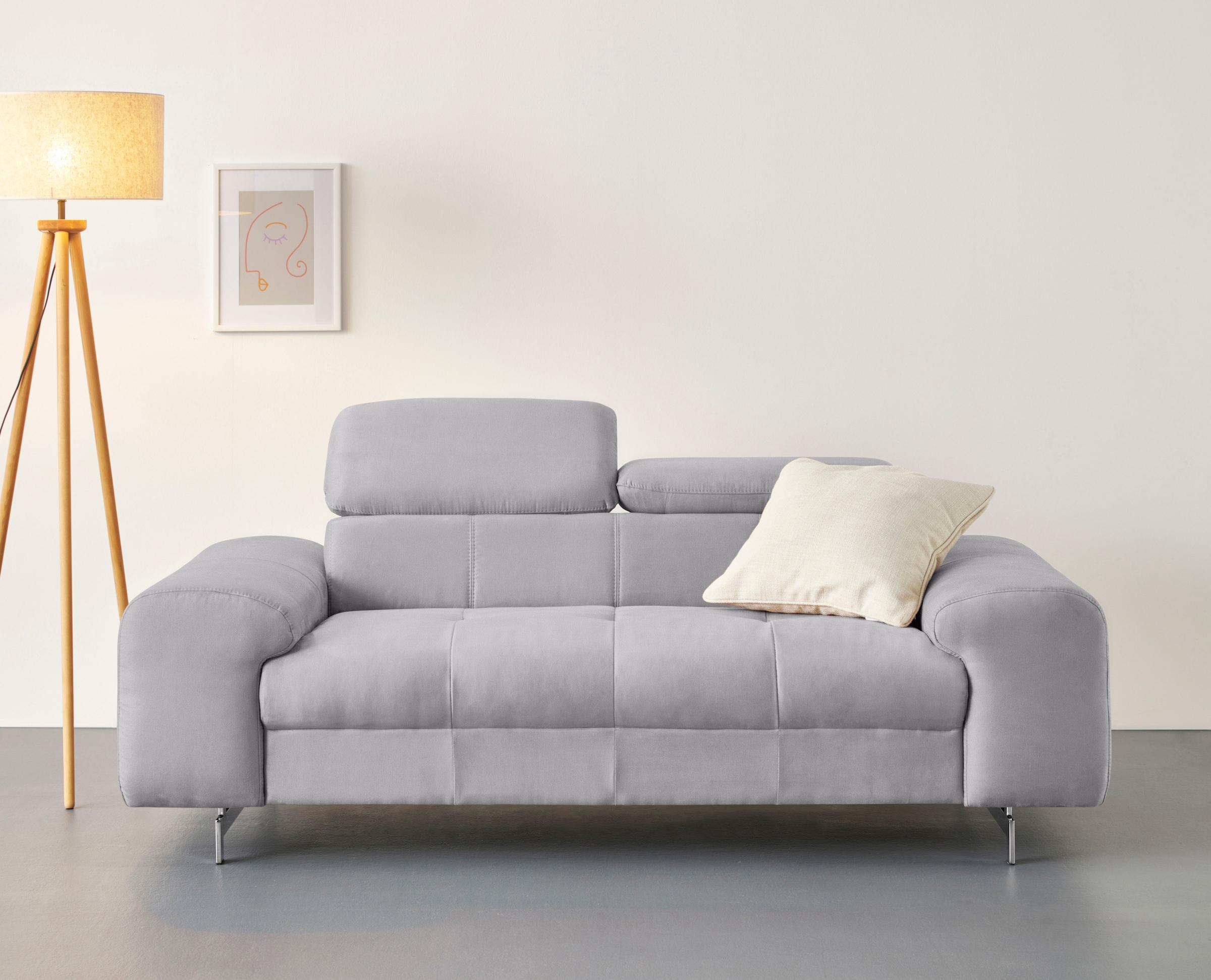 COTTA 2-Sitzer "Chef", Big-Sofa mit Kopfteilverstellung, edle Metallkufen günstig online kaufen