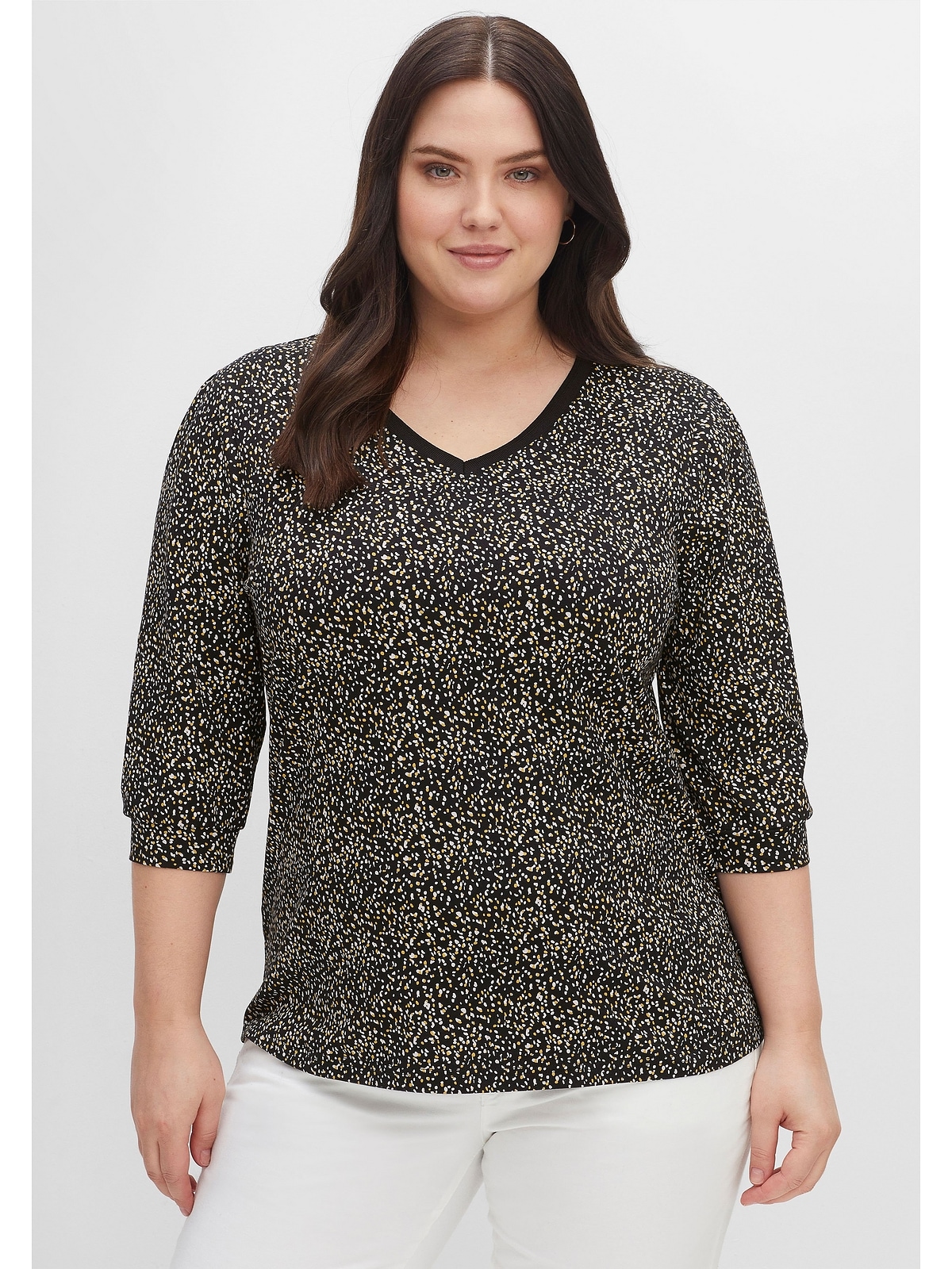 Sheego 3/4-Arm-Shirt online Größen«, | aus kaufen Baumwolle »Große reiner BAUR